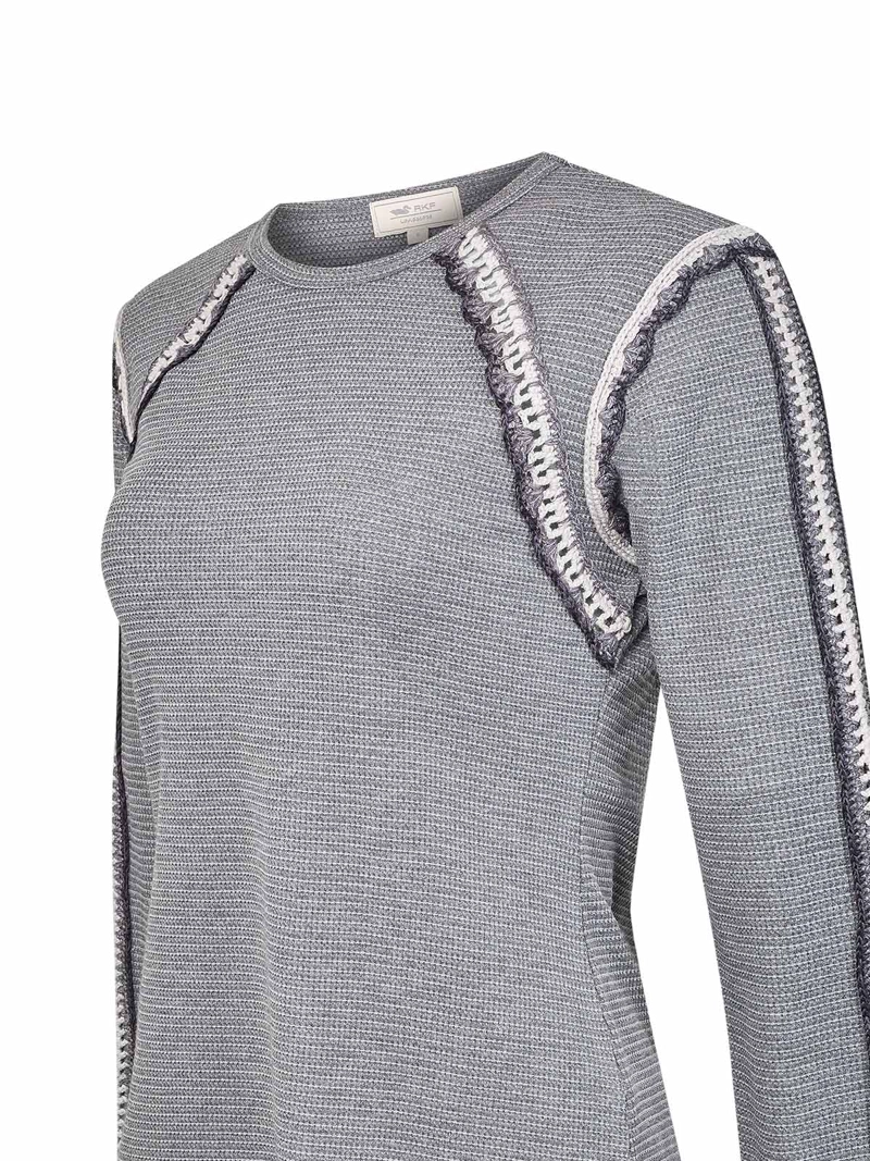 POLERA ALGODON ORGANICO MUJER CRIPA GRIS ROCKFORD - 2