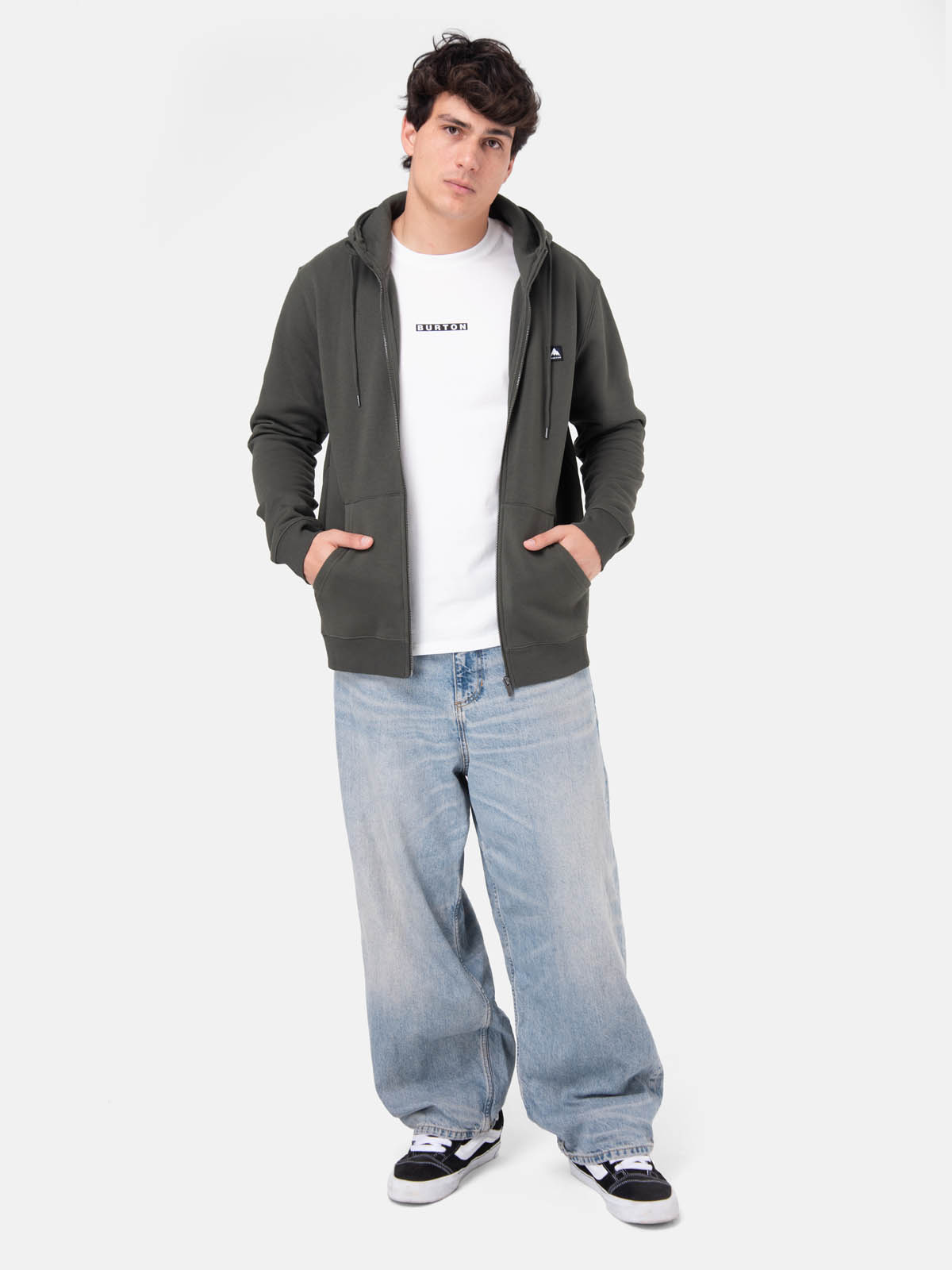 POLERON HOMBRE EMBLEM FULL ZIP VERDE  BURTON - 7
