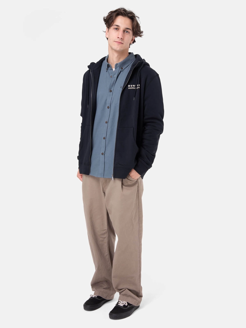 POLERON HOMBRE LANDMARK FULL ZIP GRIS OSCURO  BURTON - 5