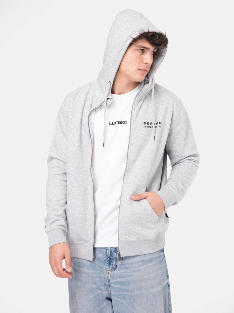 POLERON HOMBRE LANDMARK FULL ZIP GRIS CLARO  BURTON - 4