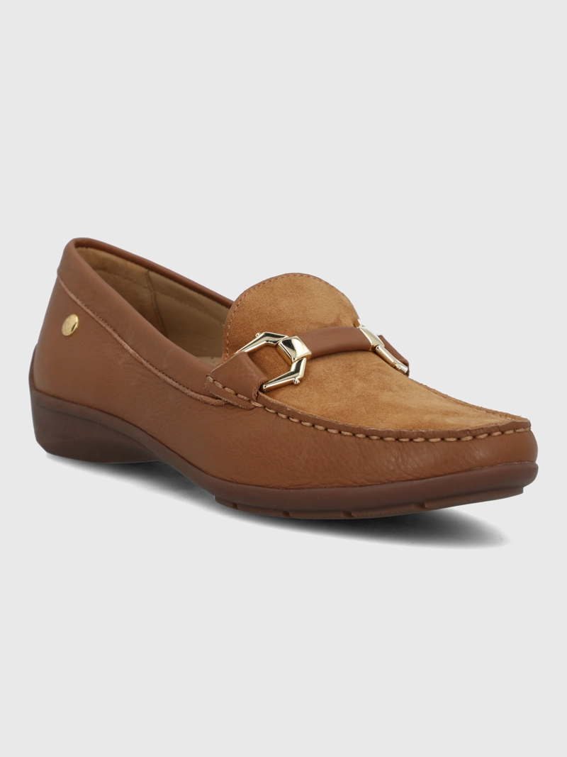 MOCASIN CUERO MUJER NATALIA CAFE  HUSH PUPPIES - 1