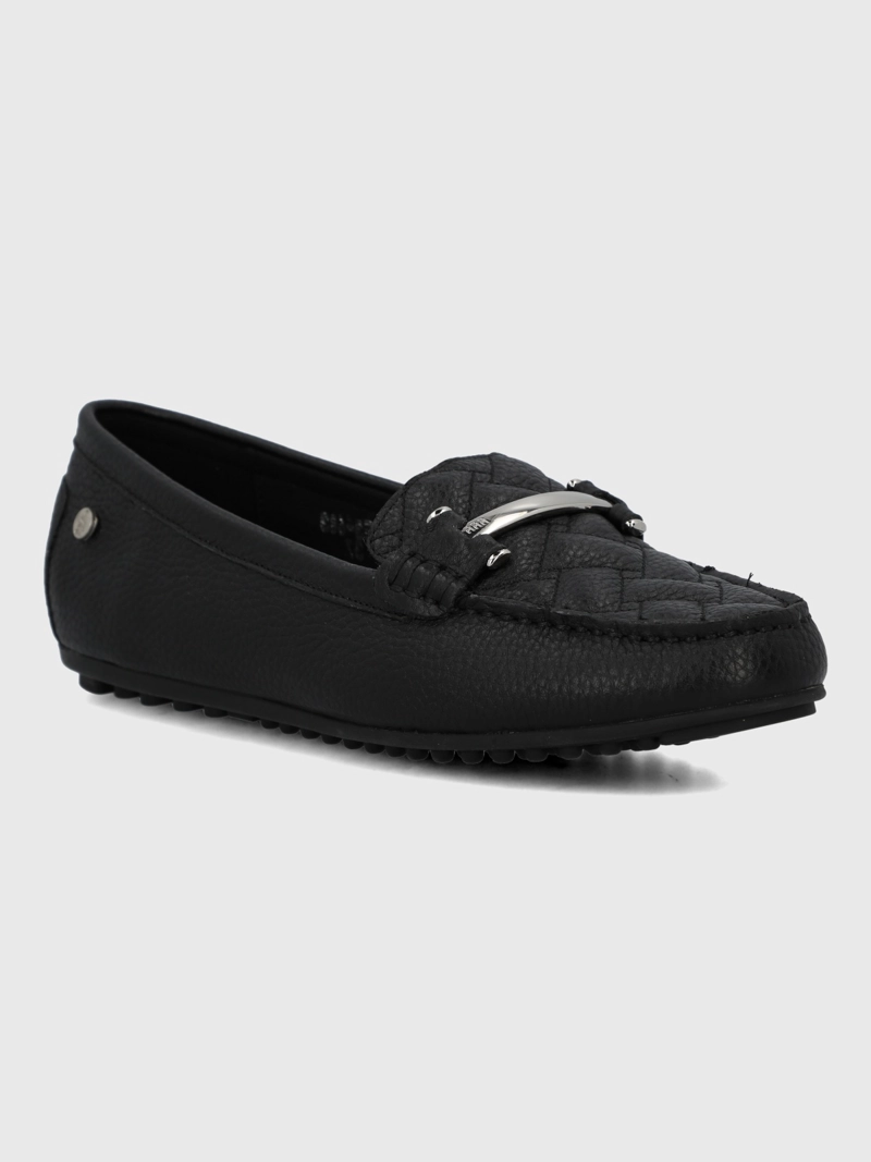 MOCASIN CUERO MUJER SILVIA NEGRO HUSH PUPPIES - 1
