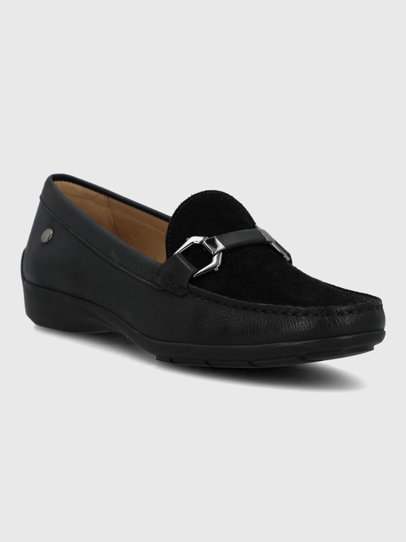 MOCASIN CUERO MUJER NATALIA NEGRO HUSH PUPPIES - 1