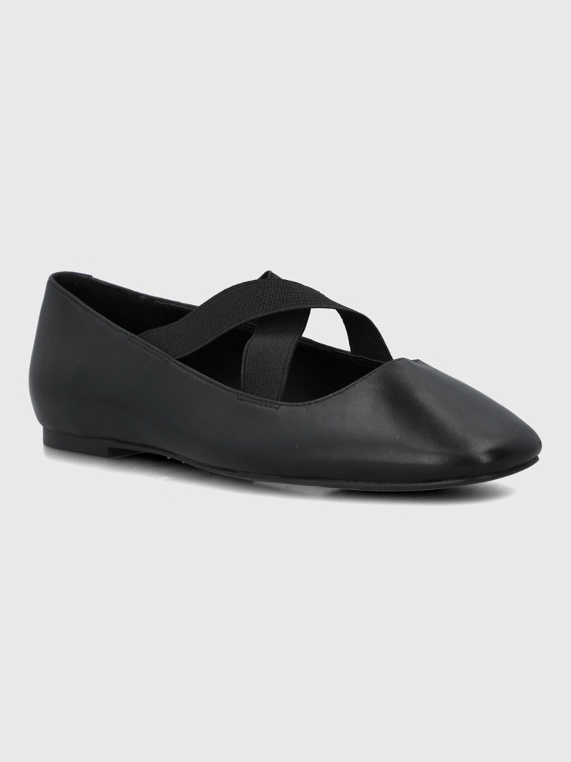 BALLERINA CUERO MUJER LAVING NEGRO HUSH PUPPIES - 1