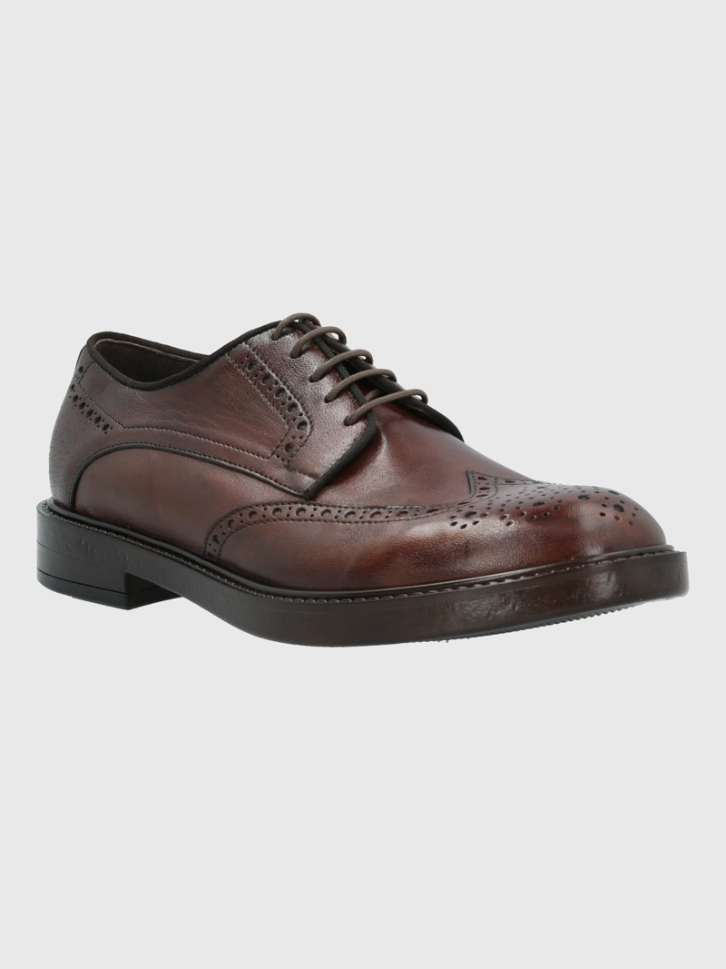 ZAPATO ITALIANO CUERO HOMBRE GIANICO CAFE  HUSH PUPPIES - 1