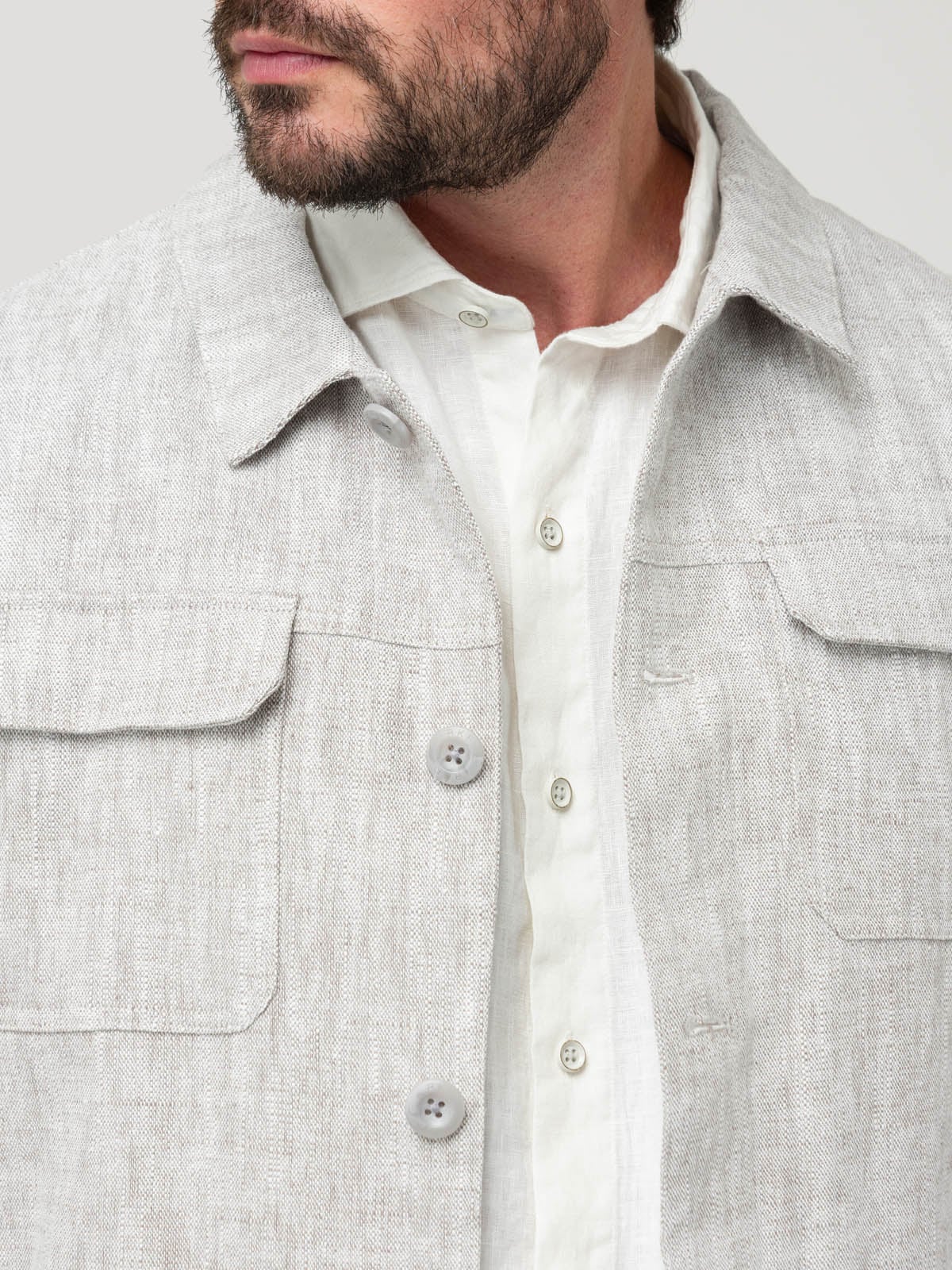 CHAQUETA LINO HOMBRE TOSCANA BEIGE ROCKFORD - 8