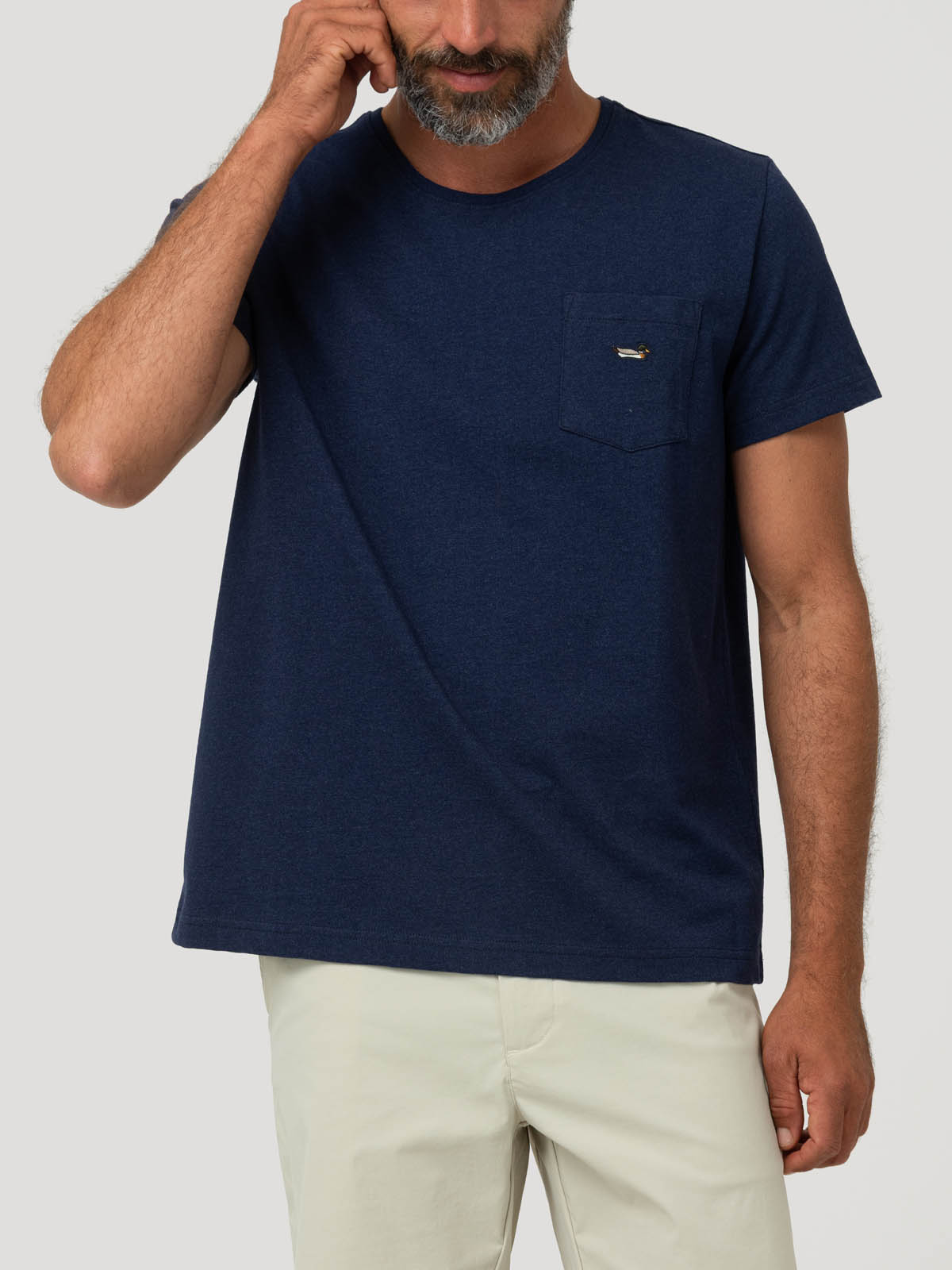 POLERA ALGODON ORGANICO HOMBRE DRAKE AZUL ROCKFORD - 5