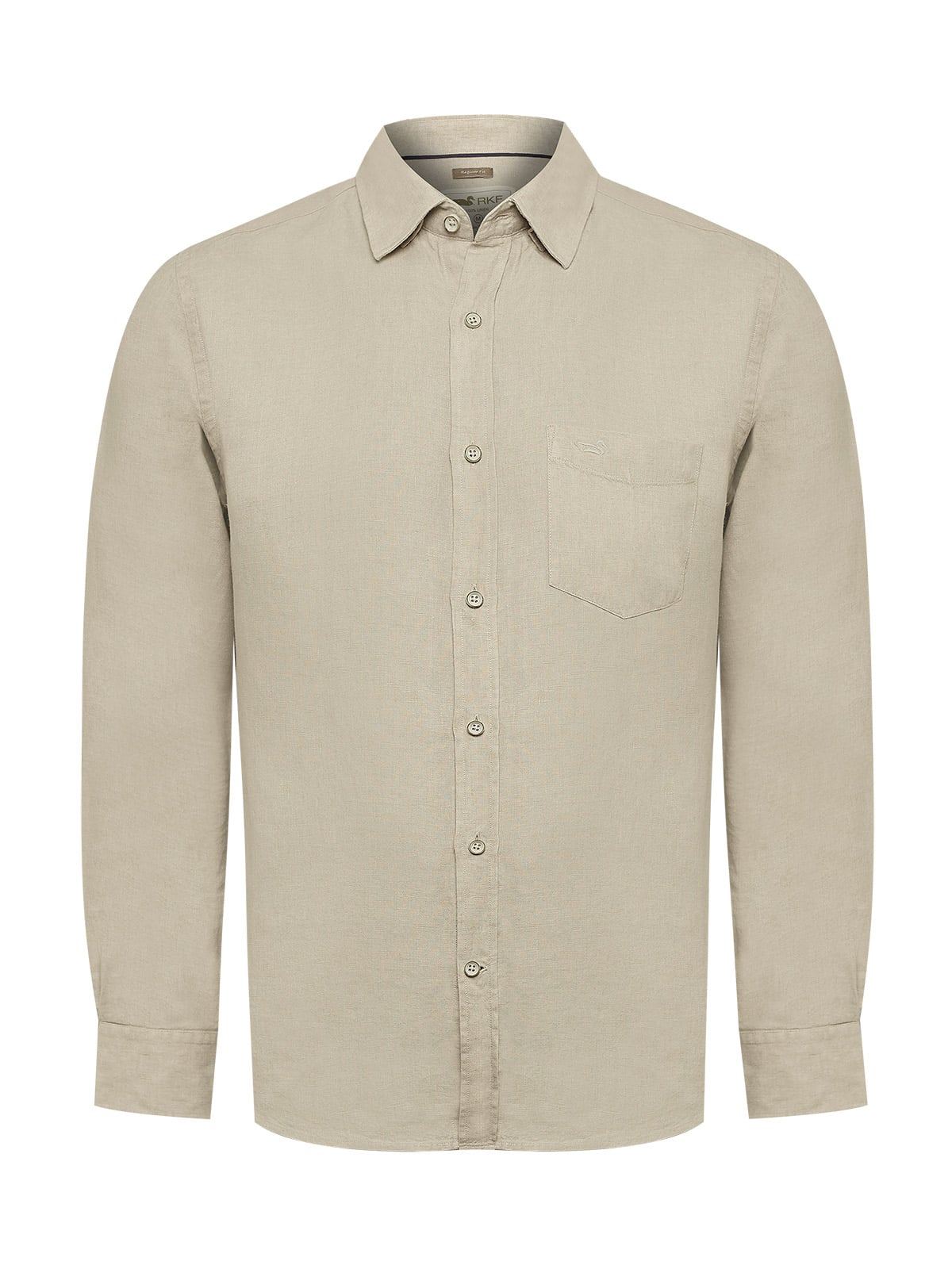 CAMISA LINO HOMBRE LINEN BEIGE ROCKFORD - 1