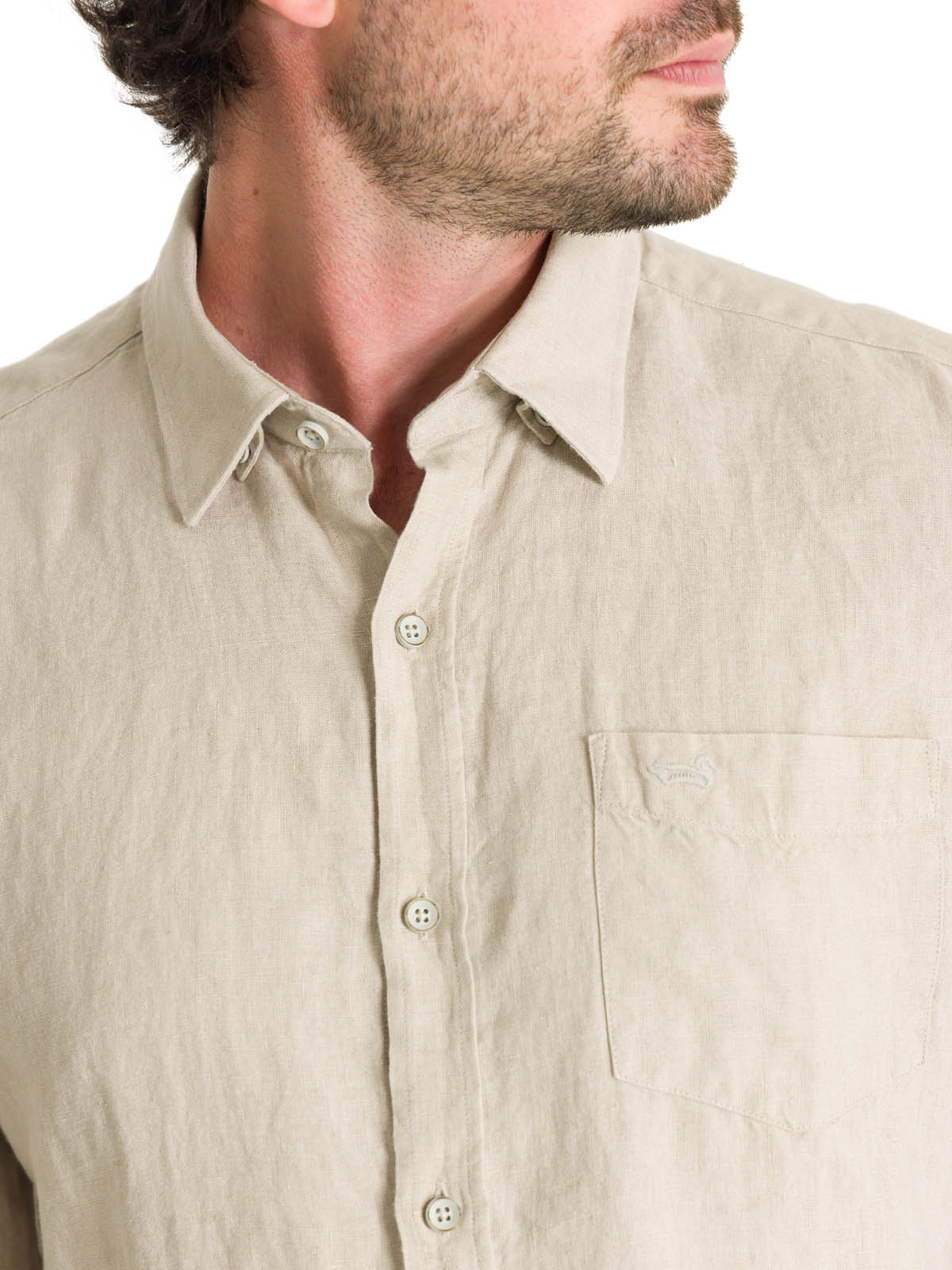 CAMISA LINO HOMBRE LINEN BEIGE ROCKFORD - 7