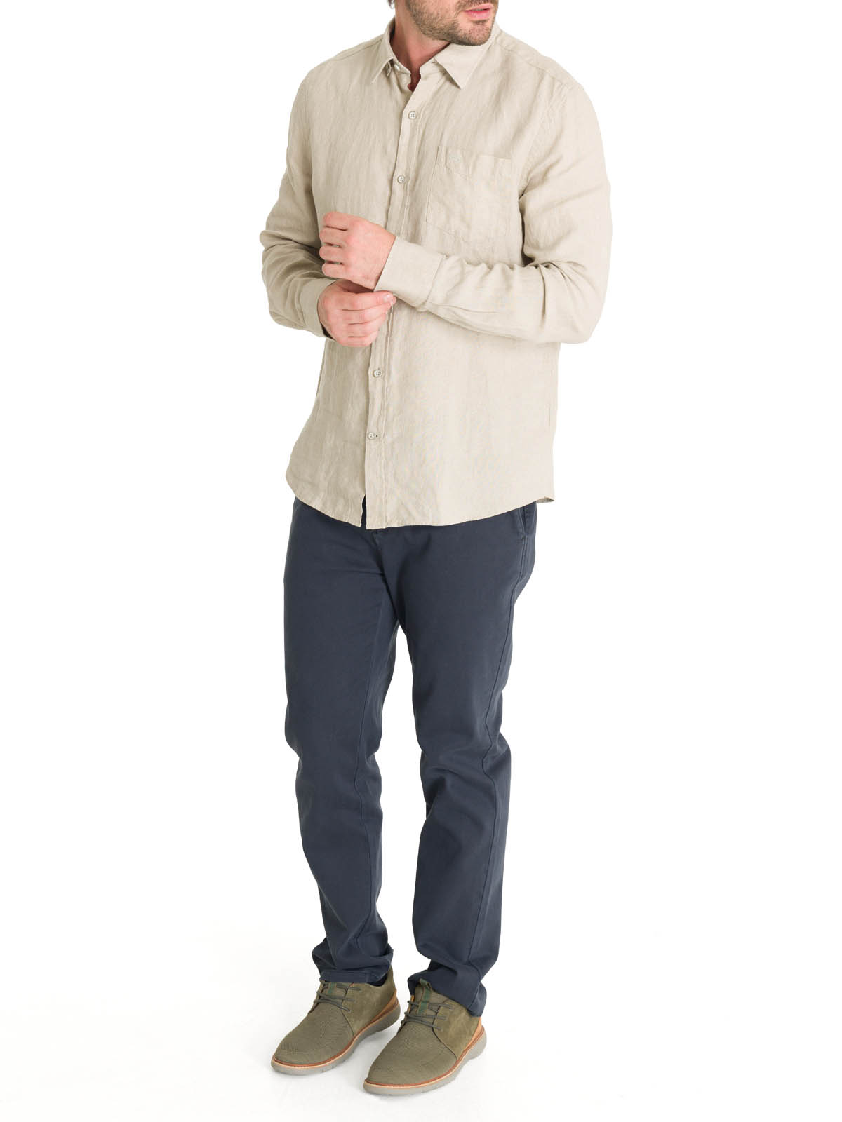 CAMISA LINO HOMBRE LINEN BEIGE ROCKFORD - 8