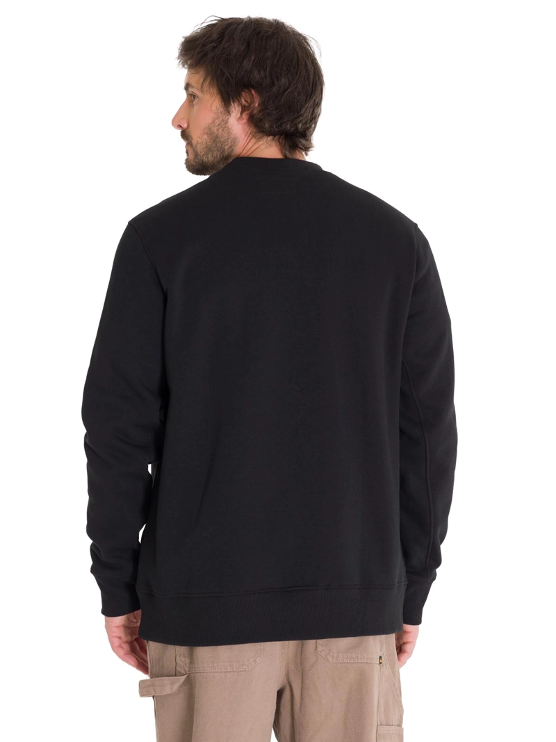 POLERON HOMBRE CREWNECK LOGO NEGRO CAT - 4
