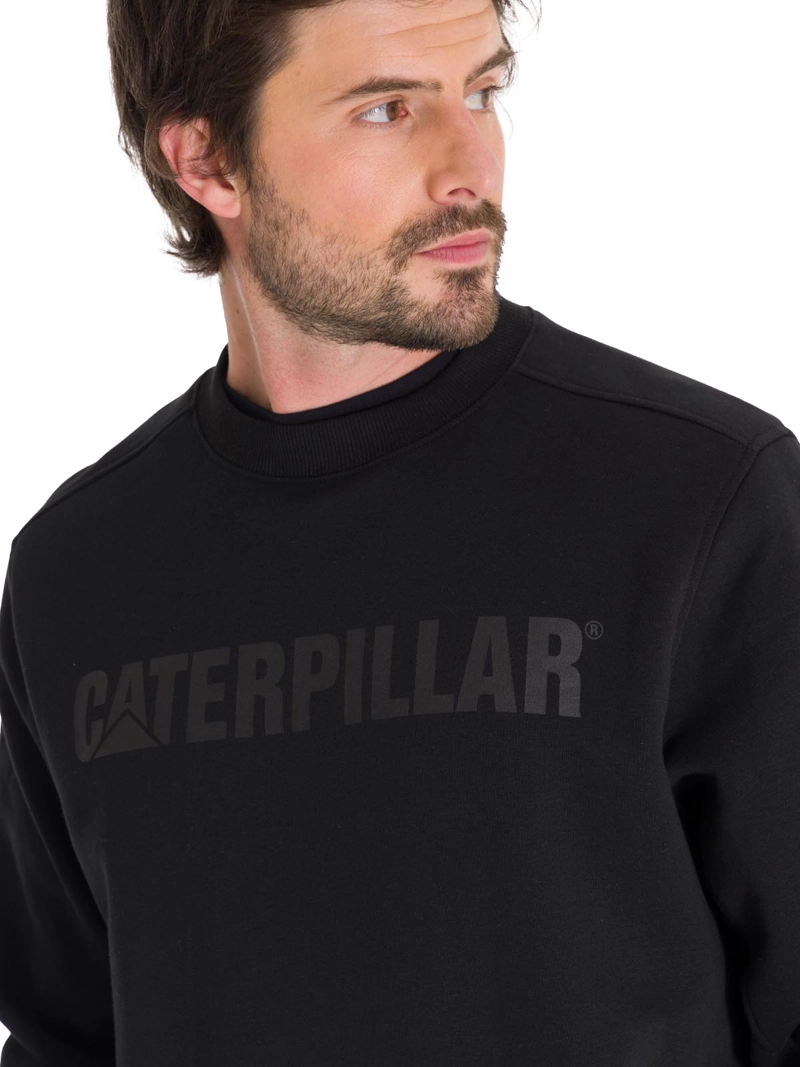 POLERON HOMBRE CREWNECK LOGO NEGRO CAT - 5