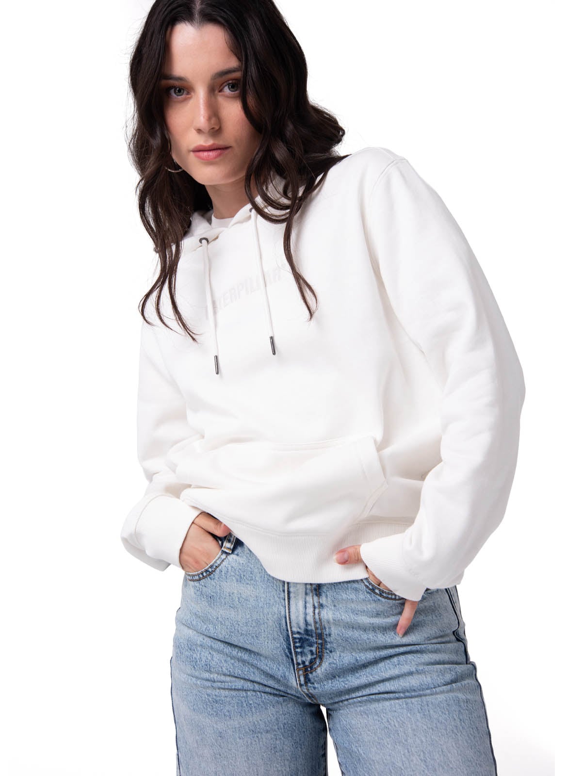 POLERON MUJER W FLEECE CATERPILLAR BLANCO CAT - 1