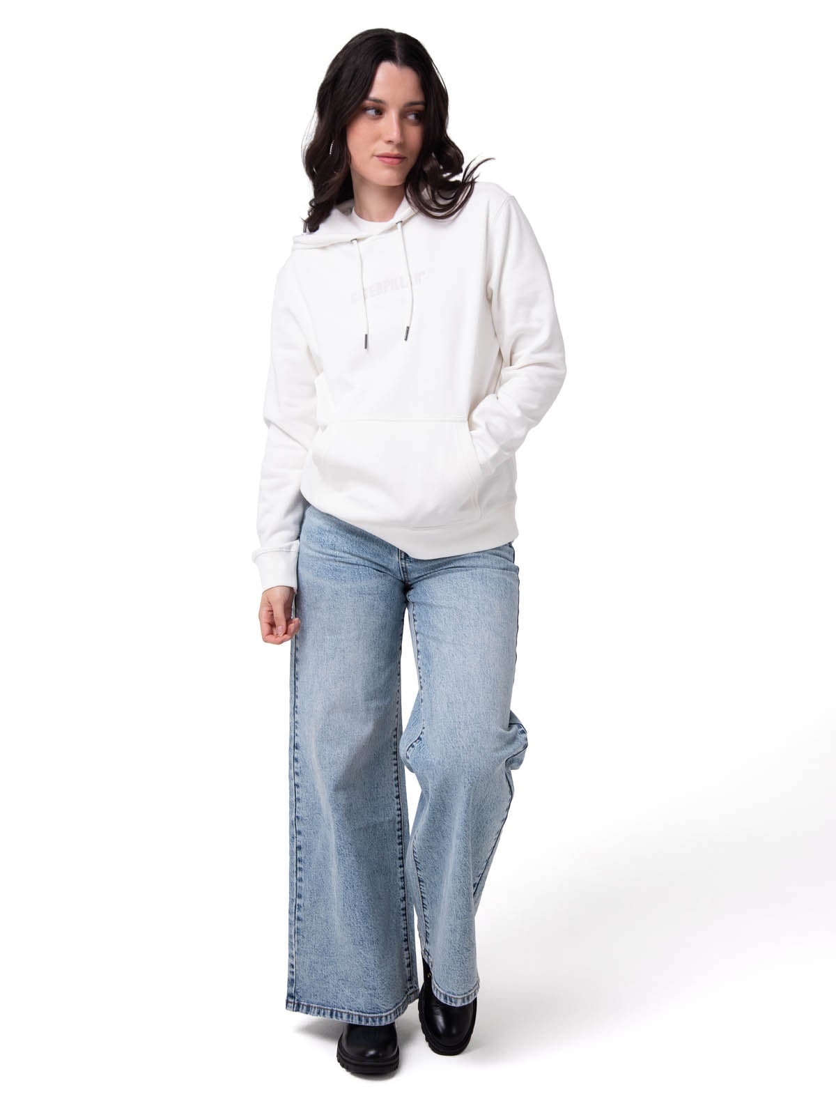 POLERON MUJER W FLEECE CATERPILLAR BLANCO CAT - 5