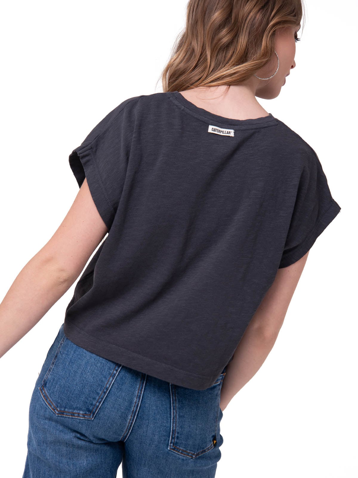 POLERA MANGA CORTA MUJER SLUB KNIT FASHION NEGRO CAT - 2
