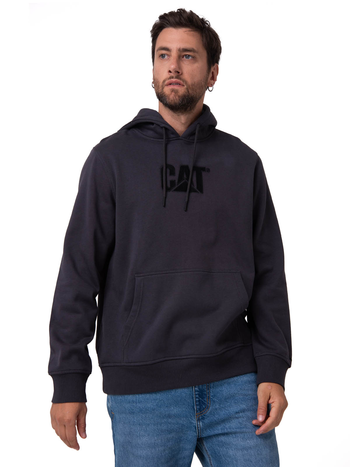 POLERON HOMBRE LOGO NEGRO CAT - 1