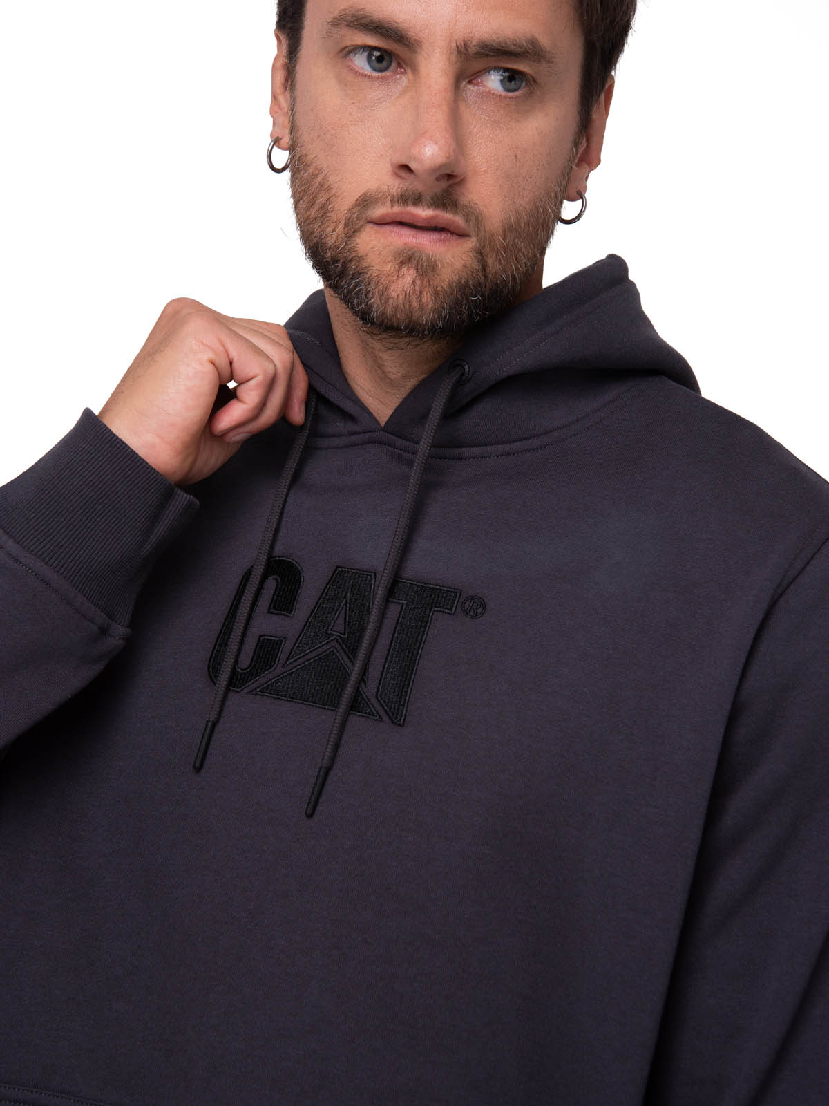 POLERON HOMBRE LOGO NEGRO CAT - 6