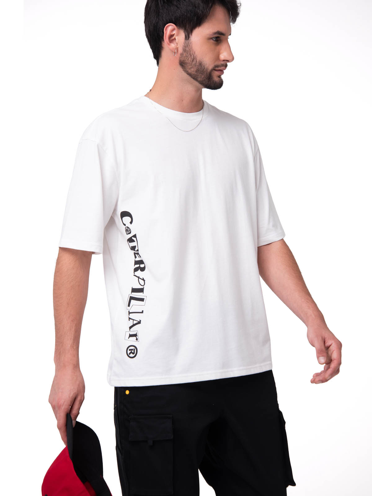 POLERA MANGA CORTA HOMBRE DISEÑO SCI FI BLANCO CAT - 1