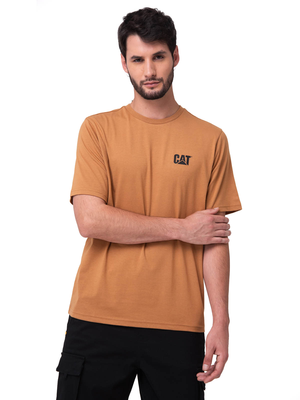 POLERA MANGA CORTA HOMBRE SMALL LOGO CAFE  CAT - 1