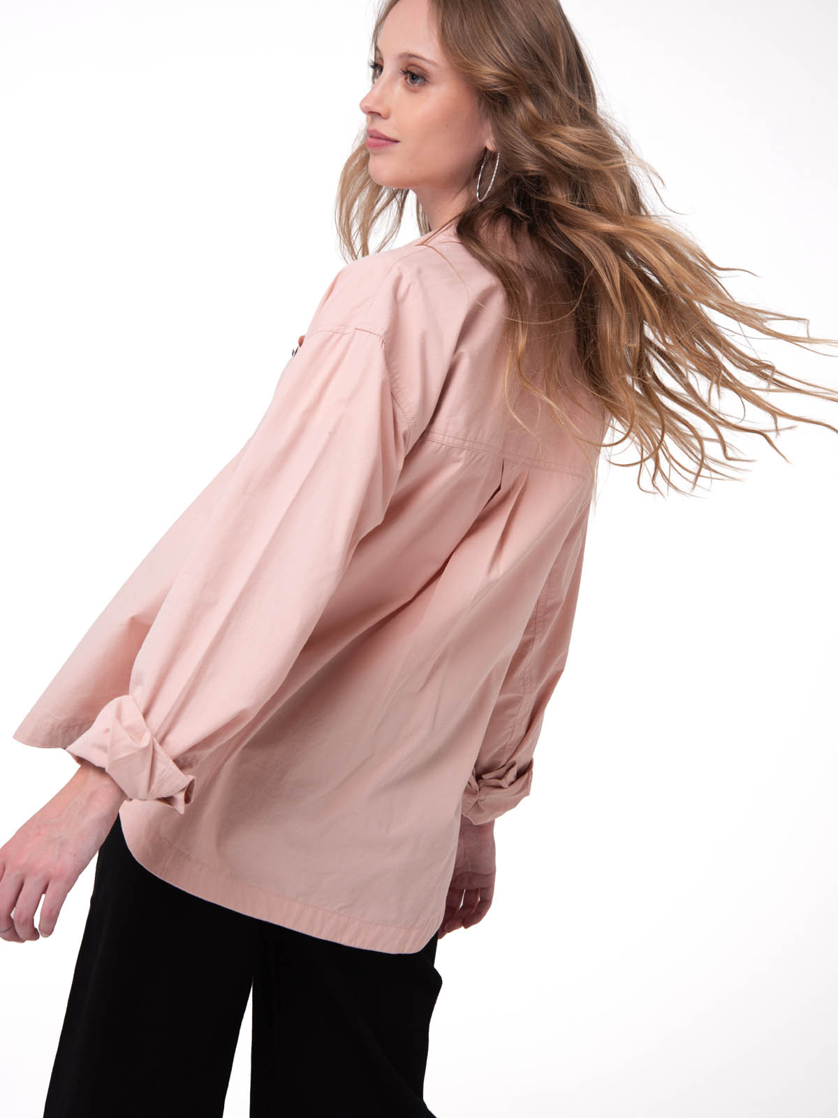 CAMISA MANGA LARGA MUJER OVERSIZED ROSA  CAT - 2