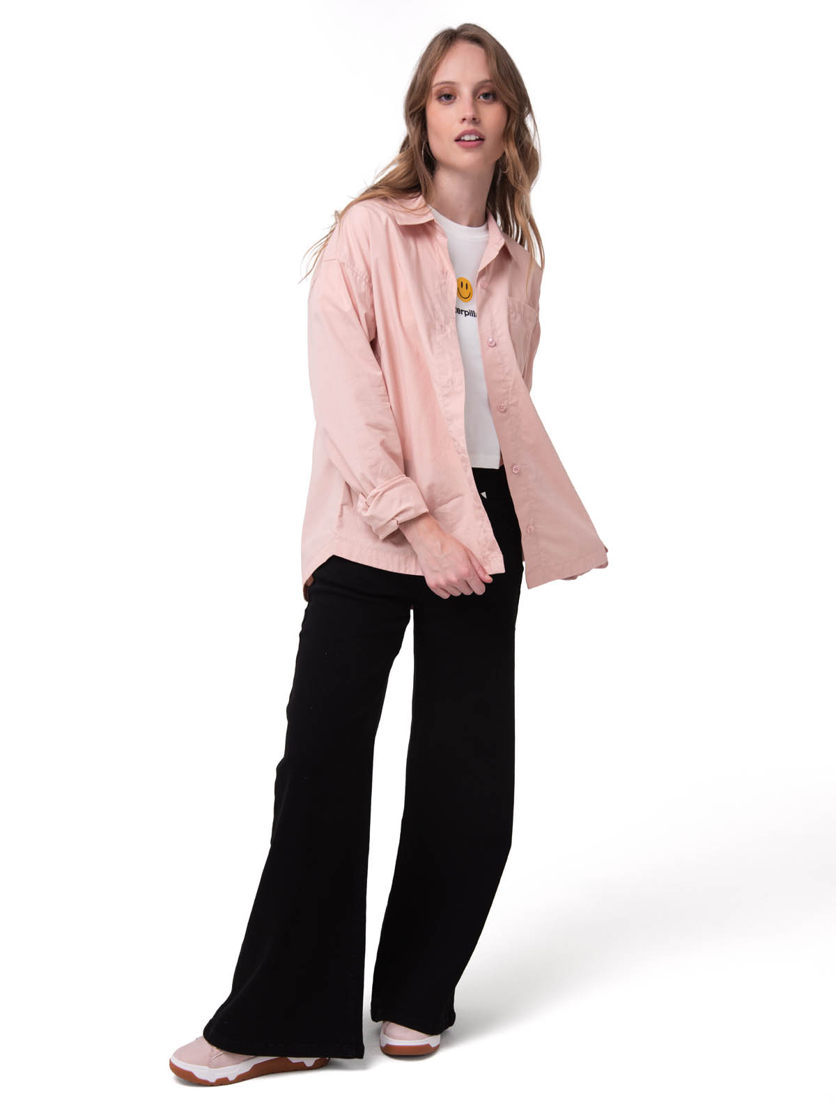 CAMISA MANGA LARGA MUJER OVERSIZED ROSA  CAT - 5