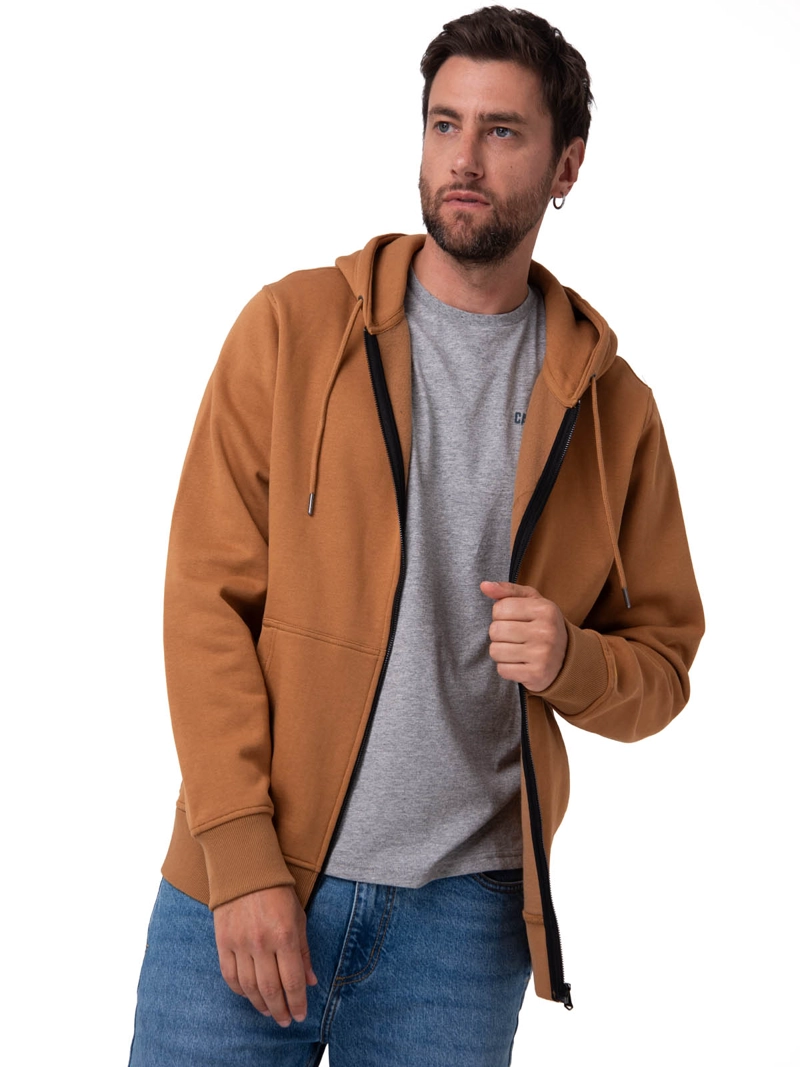 POLERON HOMBRE PATCH FULL ZIP CAFE  CAT - 1