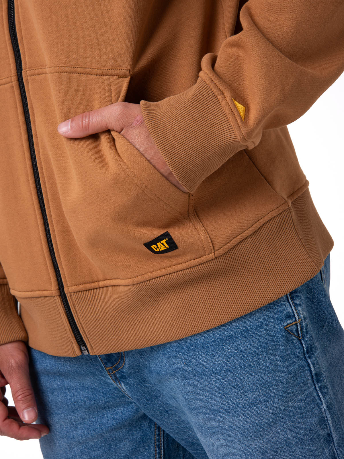 POLERON HOMBRE PATCH FULL ZIP CAFE  CAT - 5