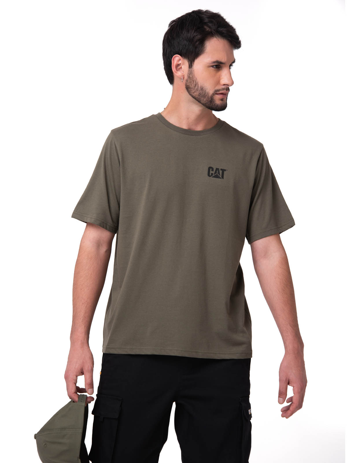 POLERA MANGA CORTA HOMBRE SMALL LOGO VERDE CAT - 1