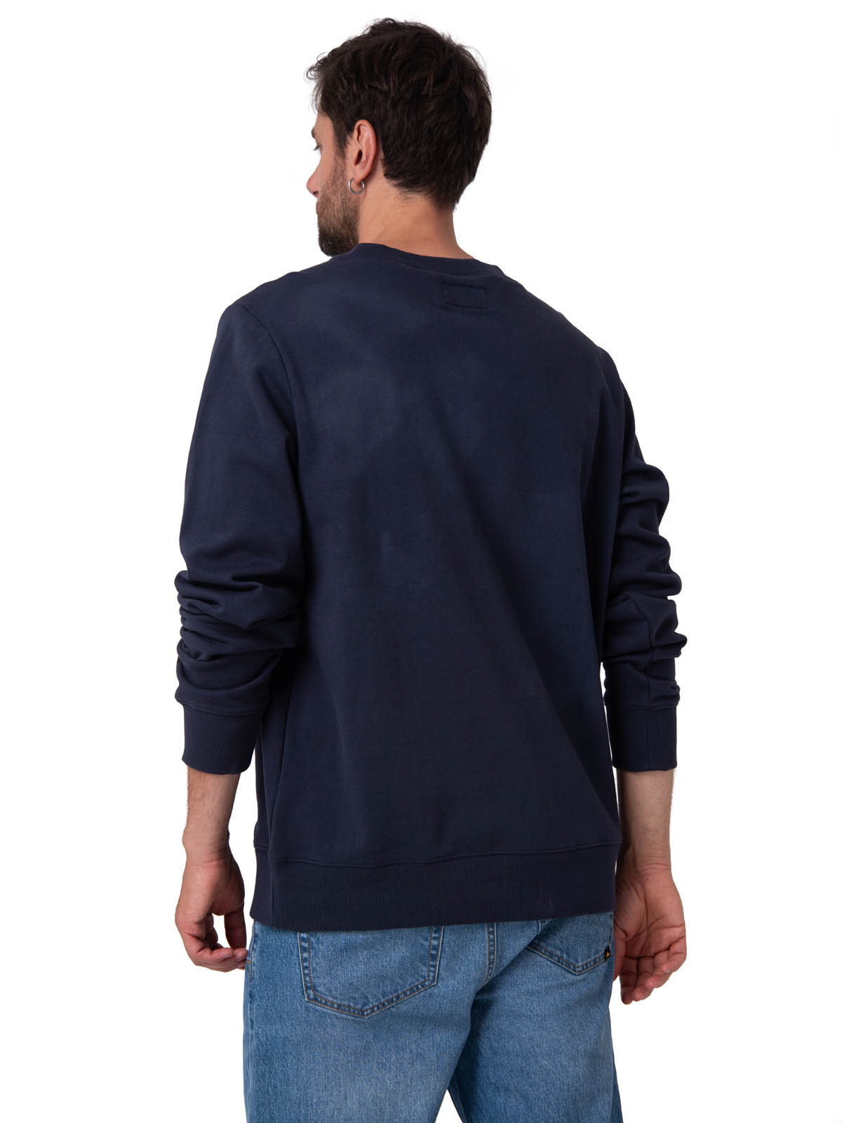 POLERON HOMBRE GRAPHIC FLEECE AZUL OSCURO CAT - 4