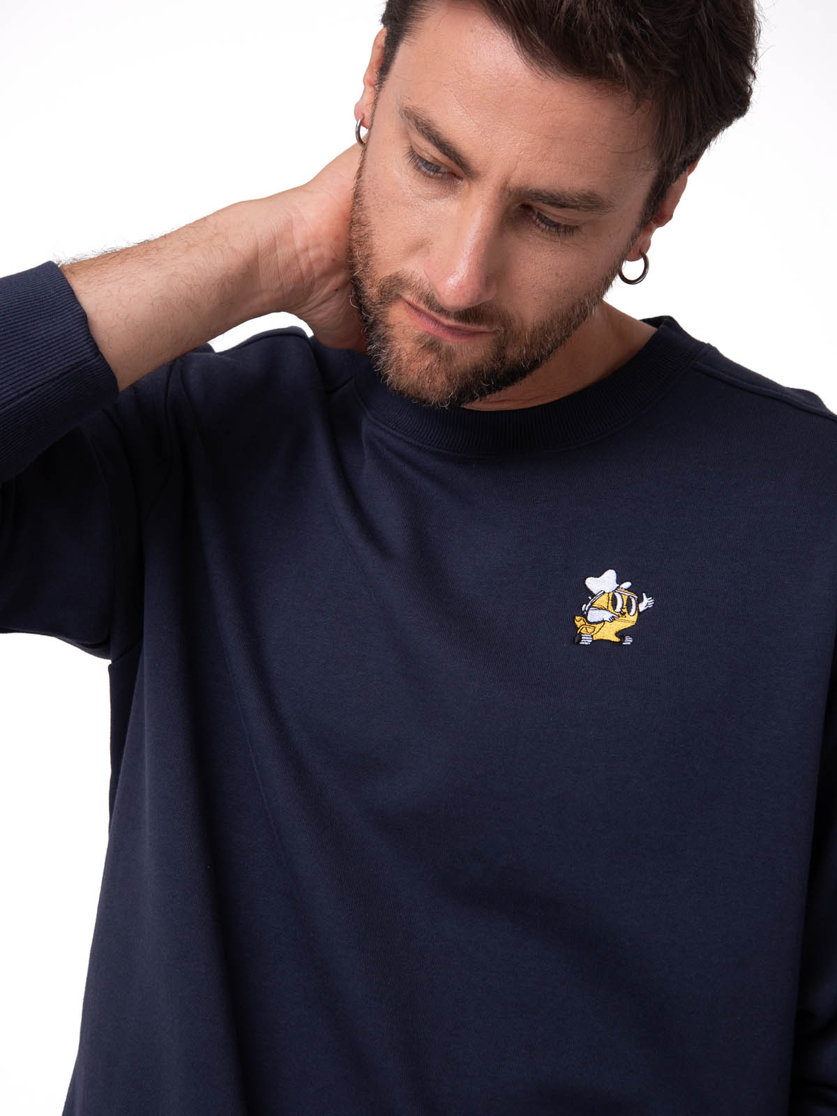 POLERON HOMBRE GRAPHIC FLEECE AZUL OSCURO CAT - 5