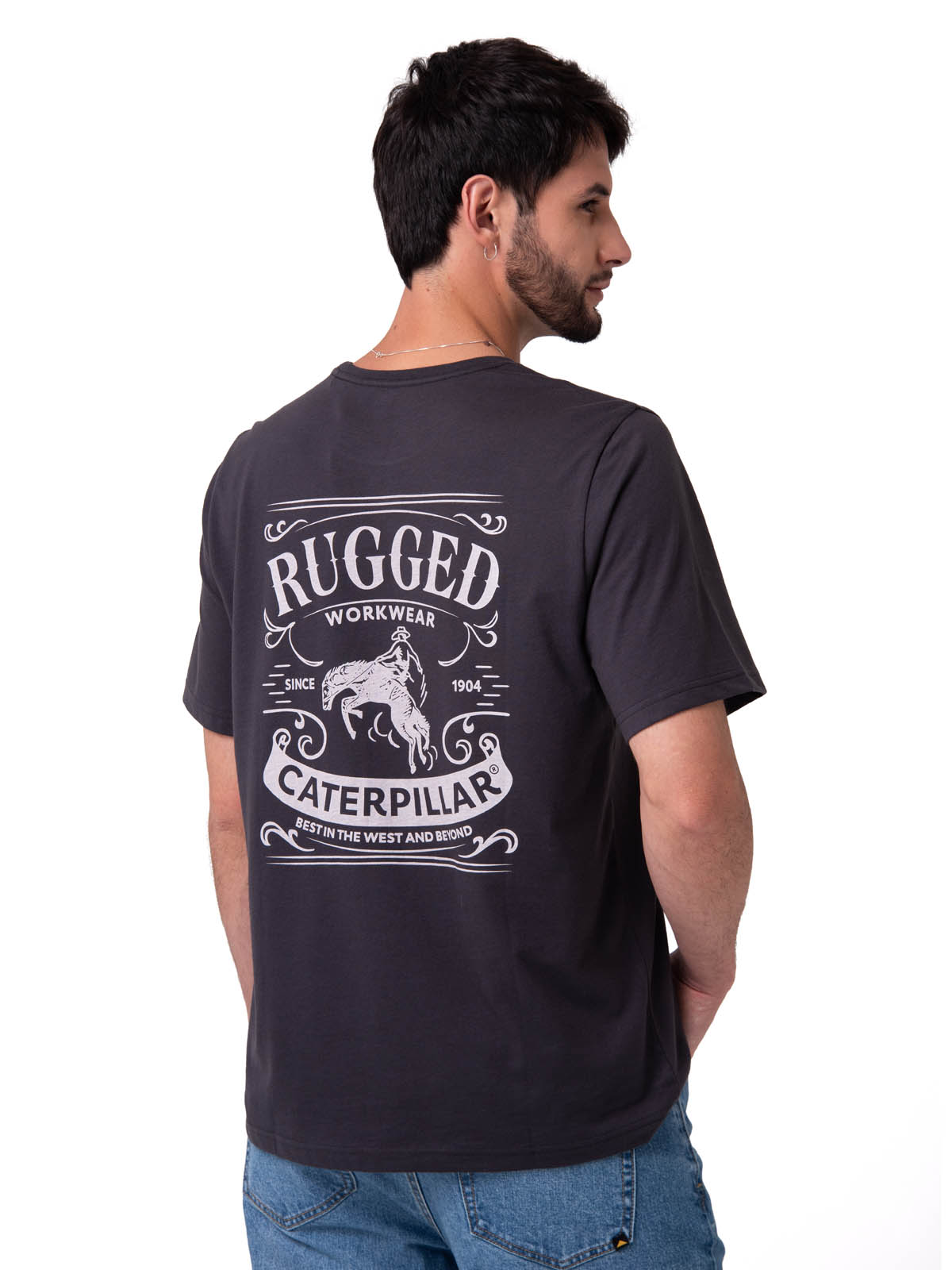 POLERA MANGA CORTA HOMBRE WESTERN GRIS CAT - 2