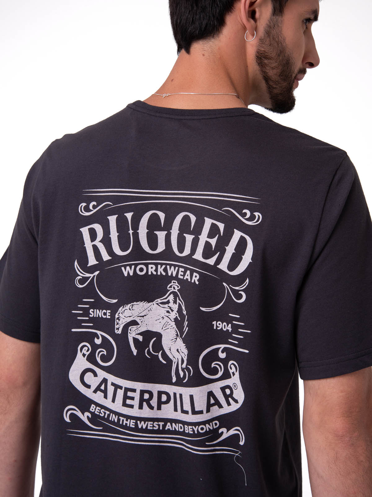 POLERA MANGA CORTA HOMBRE WESTERN GRIS CAT - 5