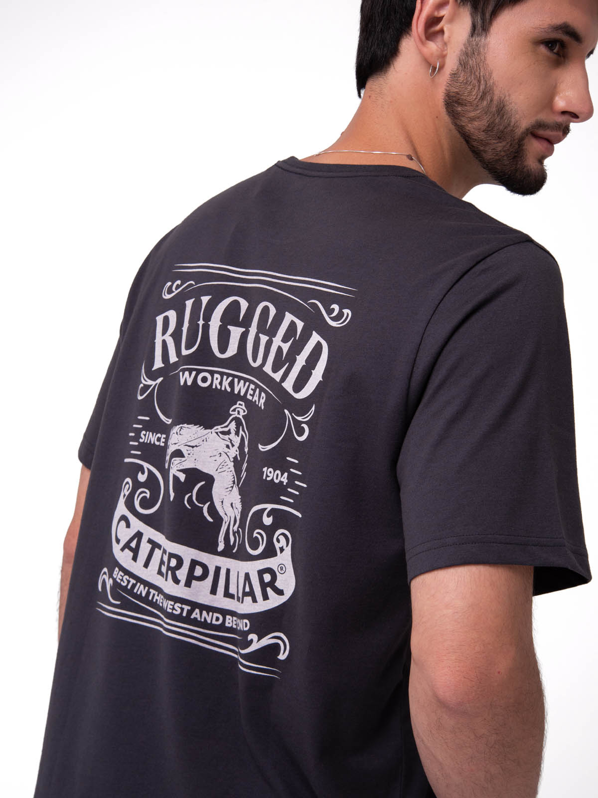 POLERA MANGA CORTA HOMBRE WESTERN GRIS CAT - 6
