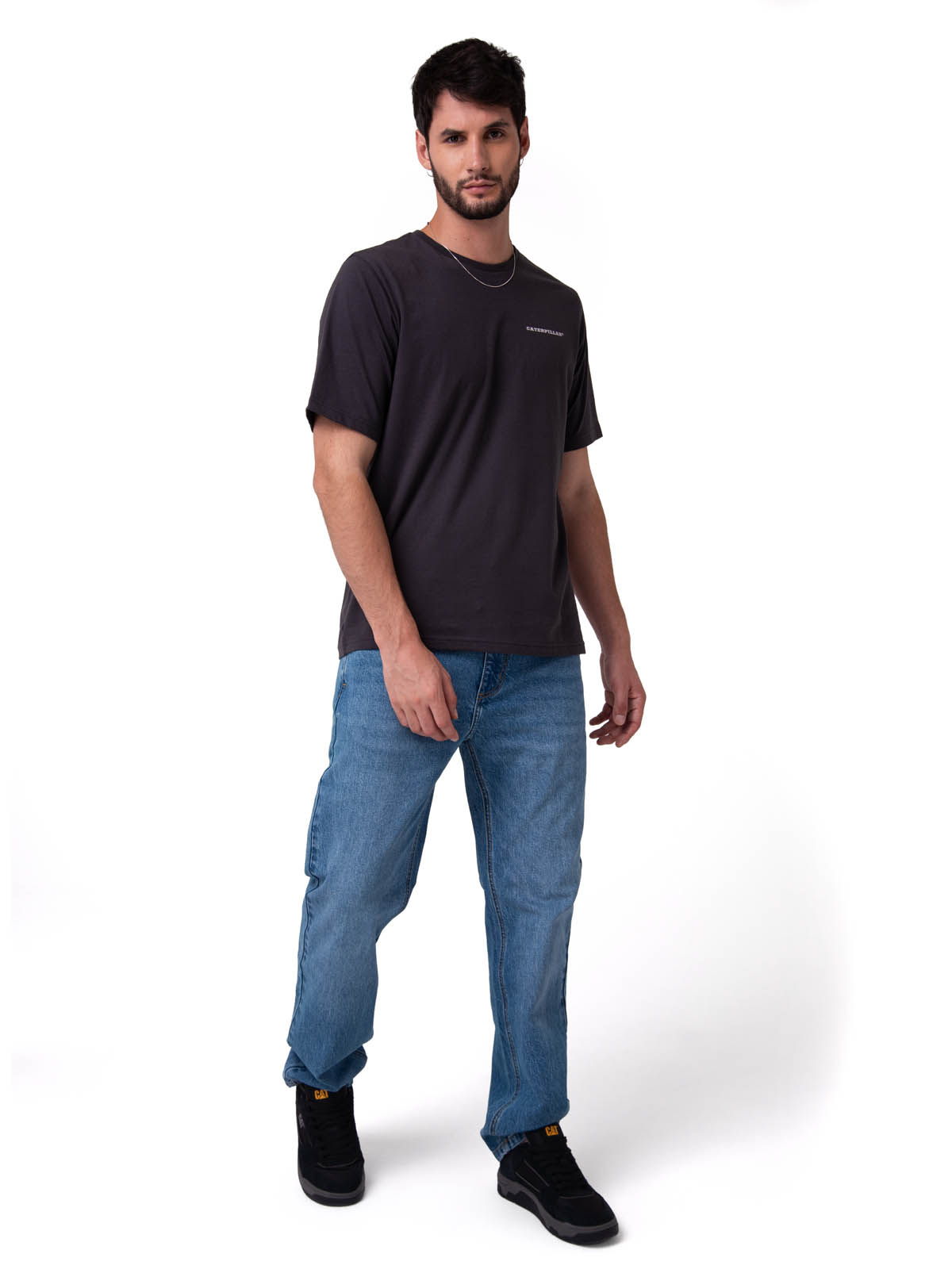 POLERA MANGA CORTA HOMBRE WESTERN GRIS CAT - 7