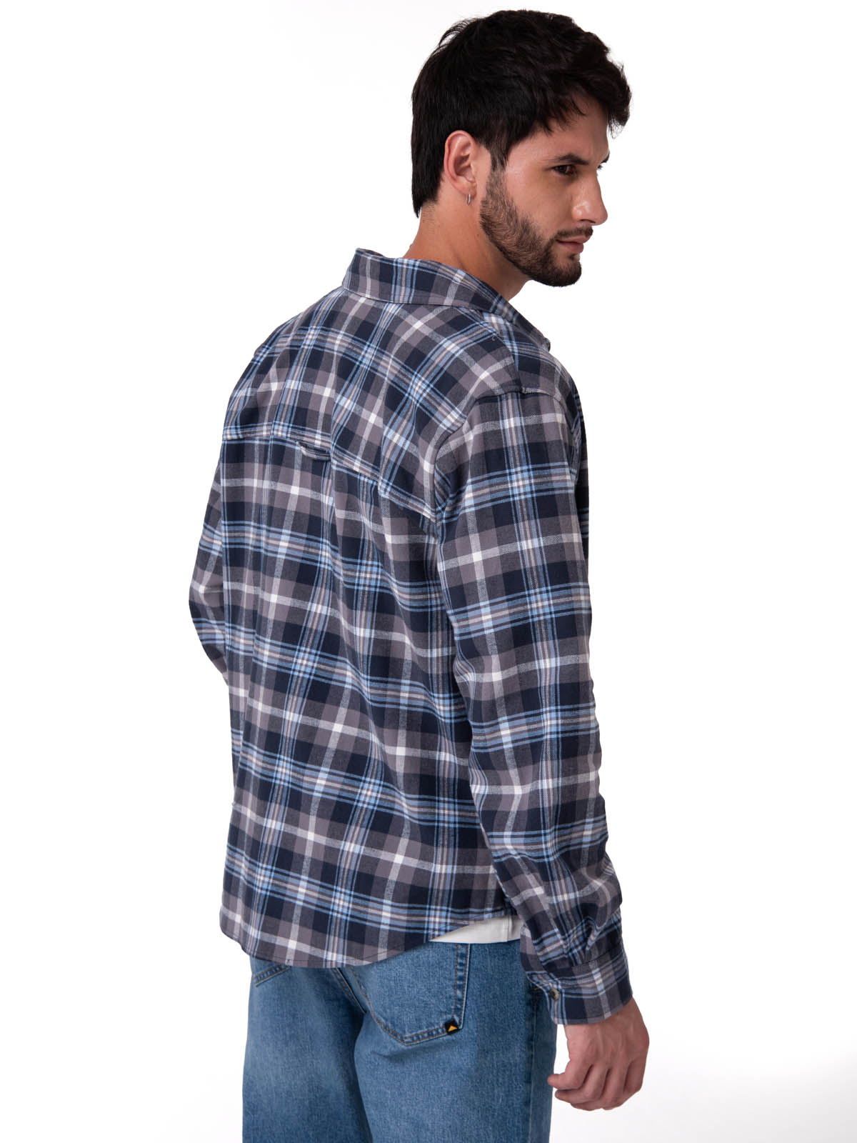CAMISA MANGA LARGA HOMBRE CLASSIC FLANNEL AZUL CAT - 2