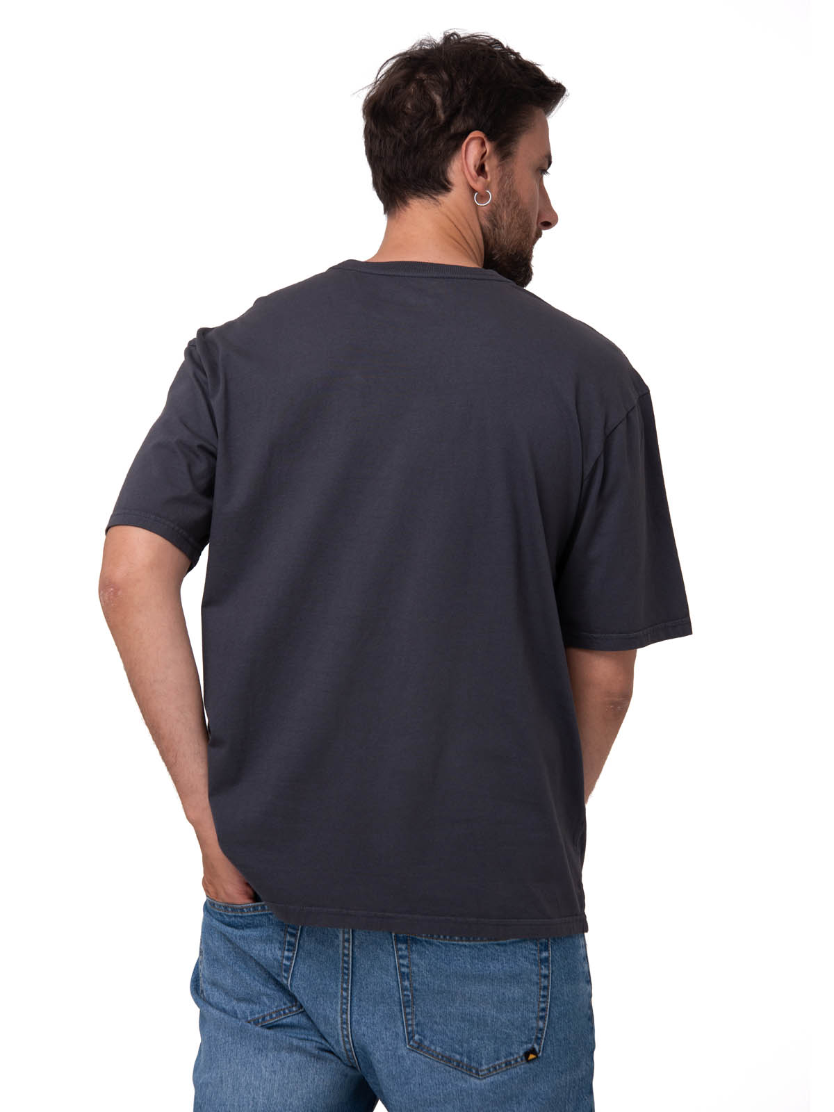 POLERA MANGA CORTA HEAVYWEIGHT RELAXED NEGRO CAT - 2