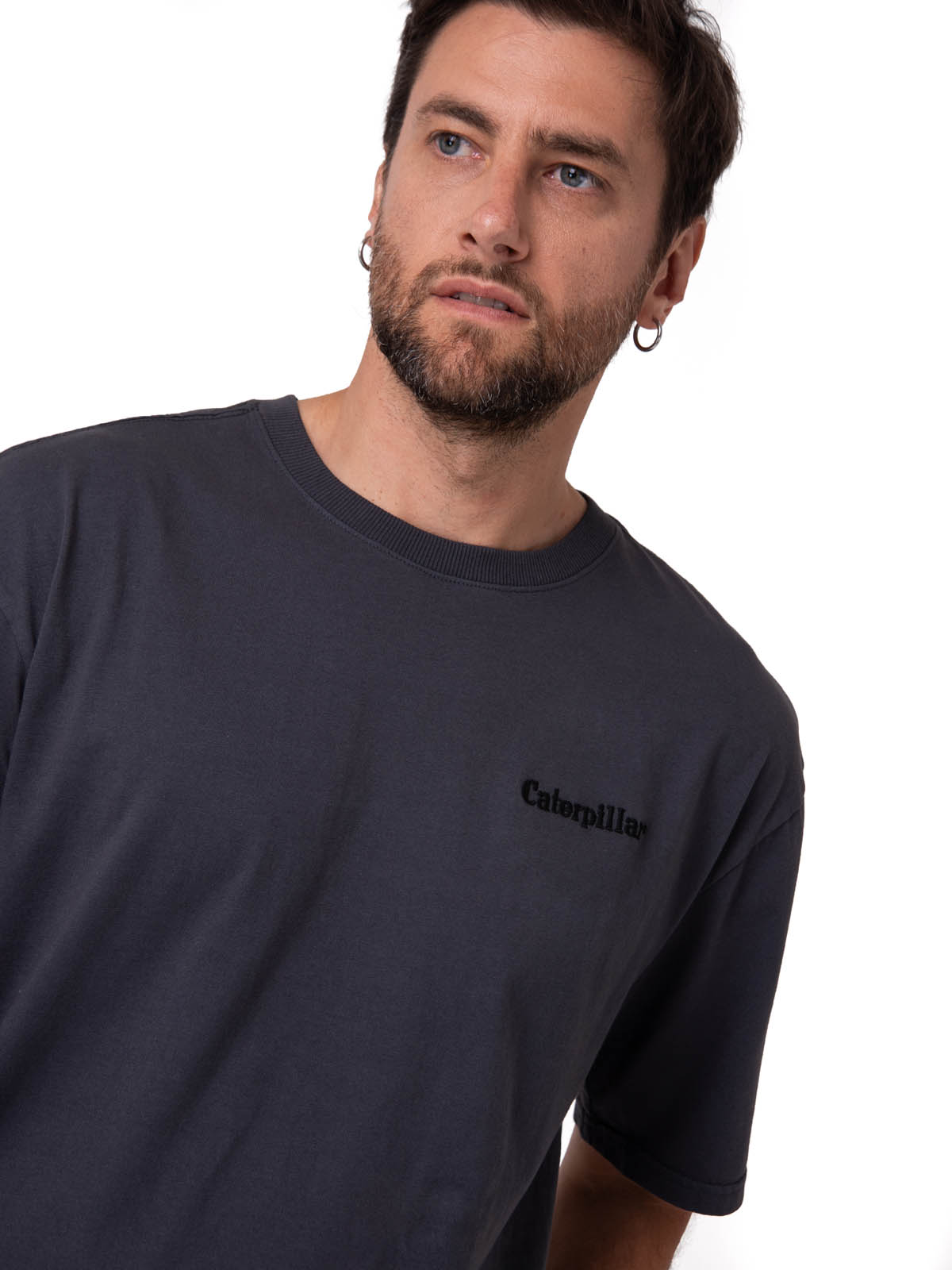 POLERA MANGA CORTA HEAVYWEIGHT RELAXED NEGRO CAT - 4