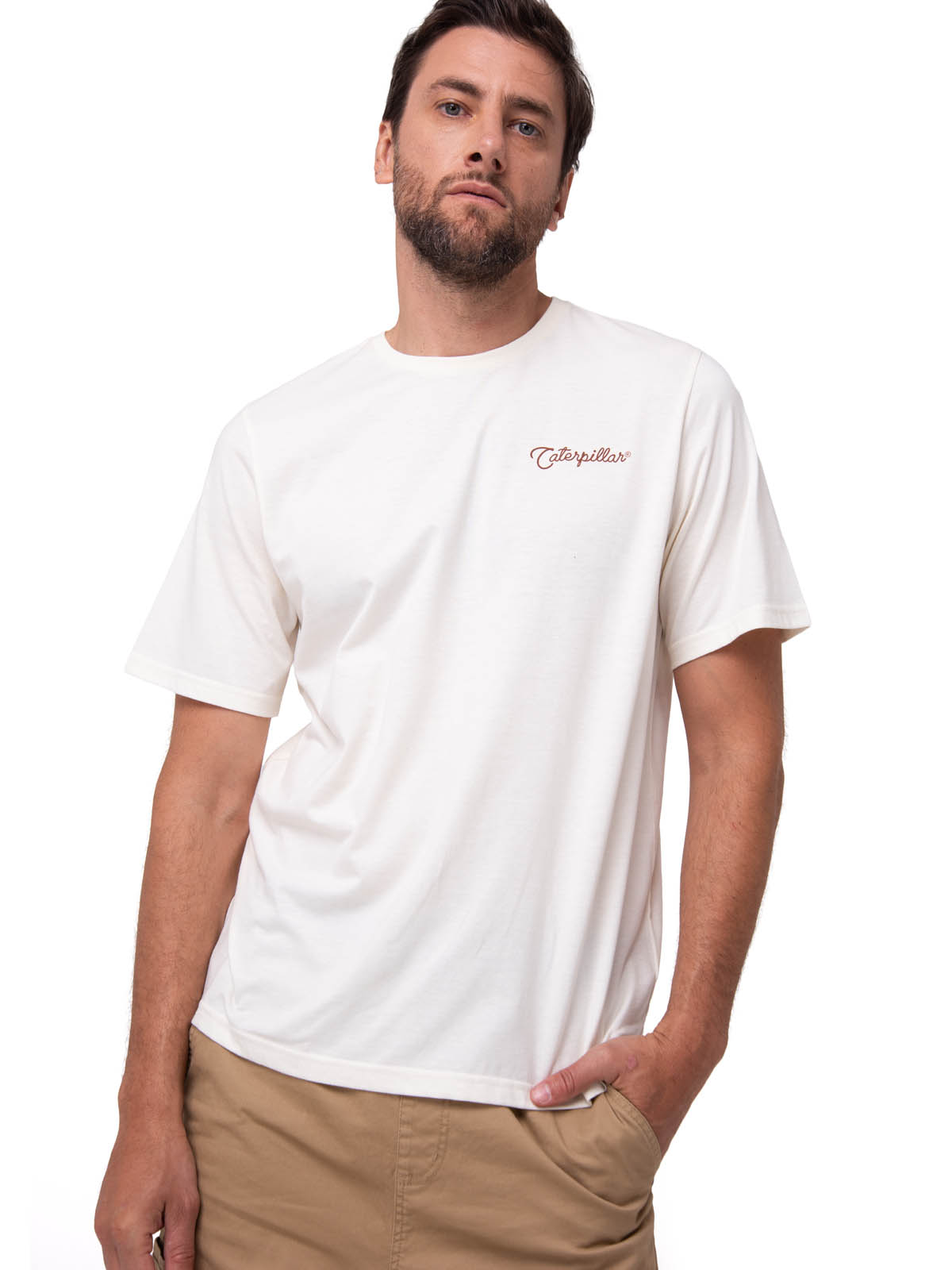 POLERA MC HOMBRE WESTERN BLANCO CAT - 1
