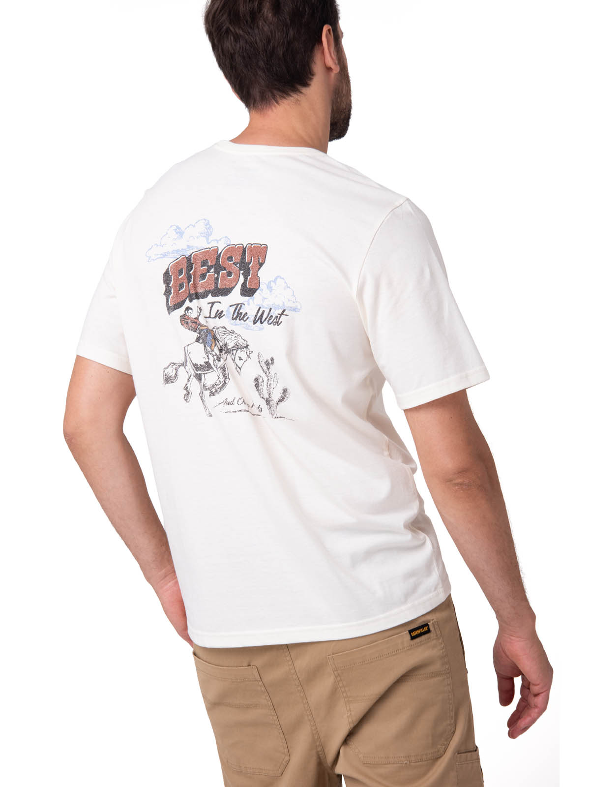 POLERA MC HOMBRE WESTERN BLANCO CAT - 2