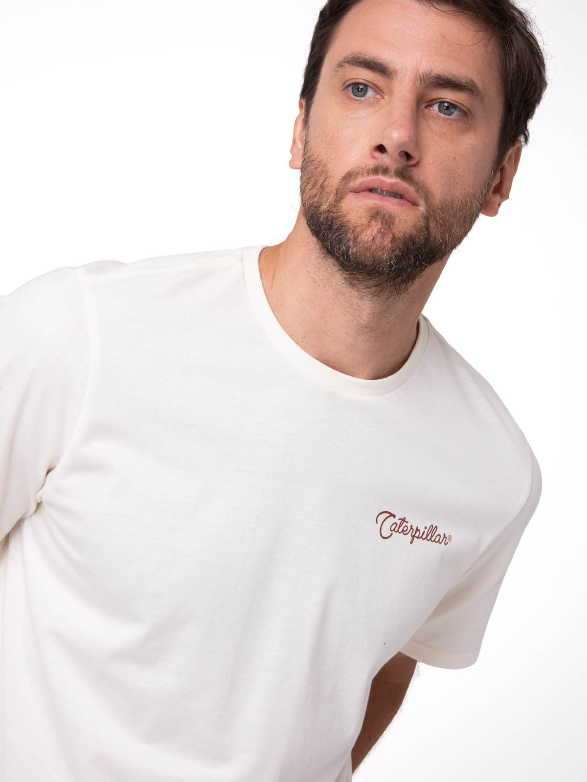 POLERA MC HOMBRE WESTERN BLANCO CAT - 4