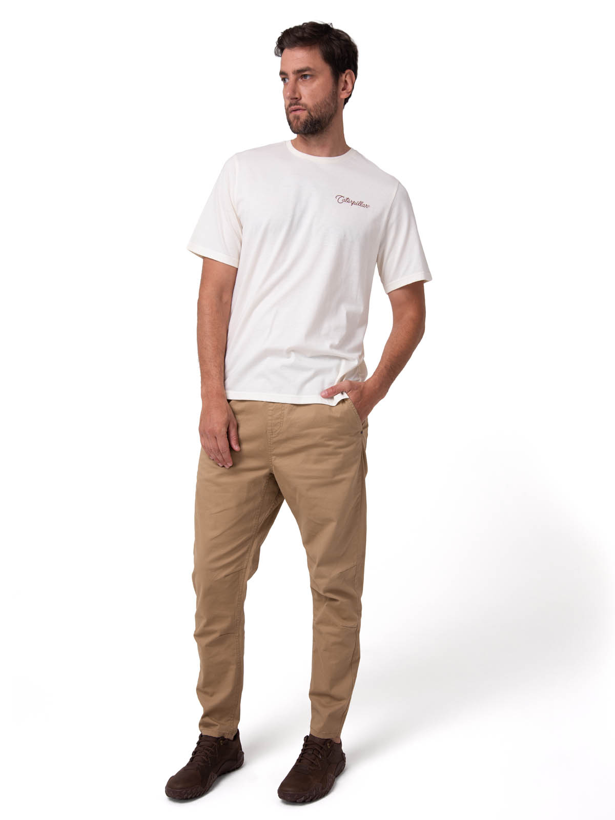 POLERA MC HOMBRE WESTERN BLANCO CAT - 5