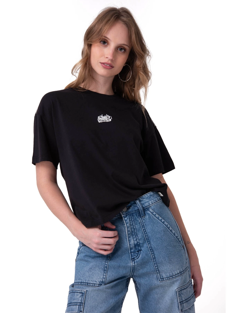 POLERA MANGA CORTA MUJER CATERPILLAR CULTURE NEGRO CAT - 1