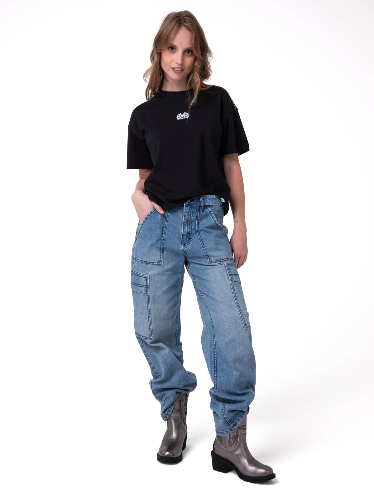 POLERA MANGA CORTA MUJER CATERPILLAR CULTURE NEGRO CAT - 5
