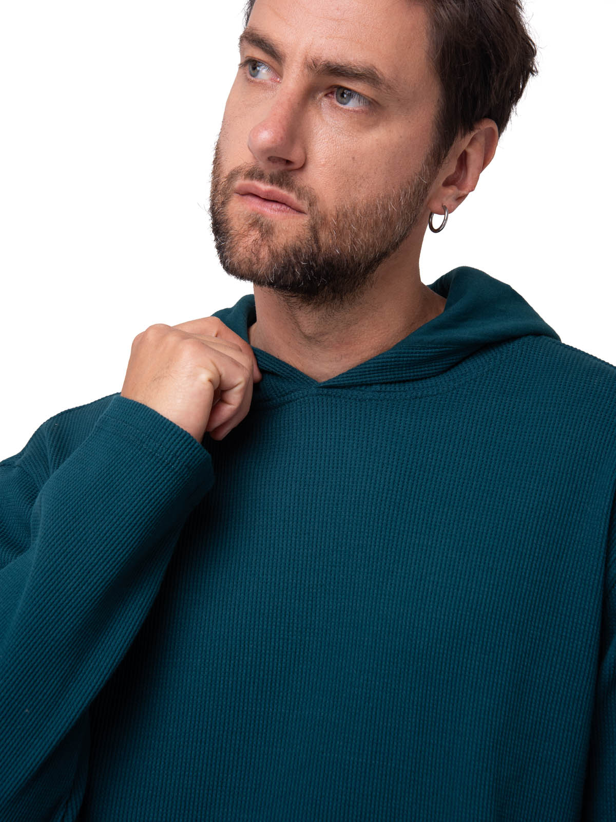 POLERON HOMBRE WAFFLE-KNIT VERDE OSCURO CAT - 5