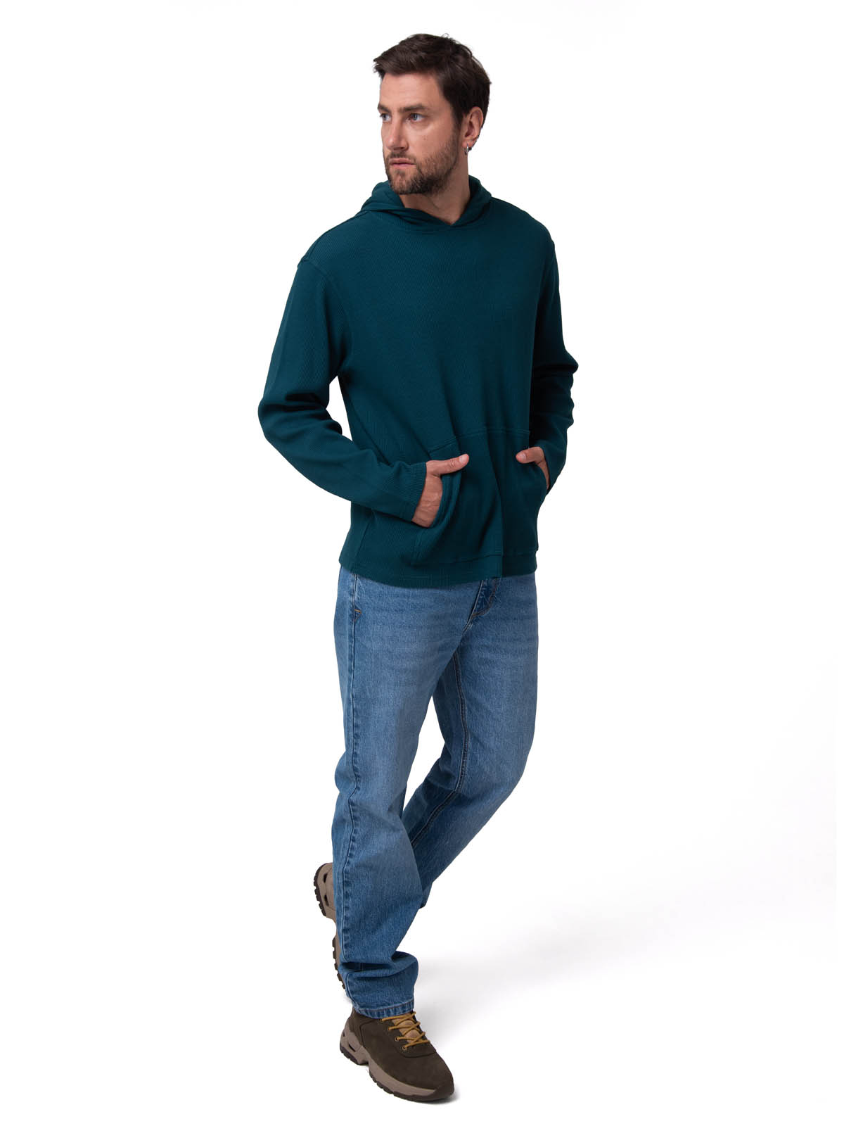 POLERON HOMBRE WAFFLE-KNIT VERDE OSCURO CAT - 7