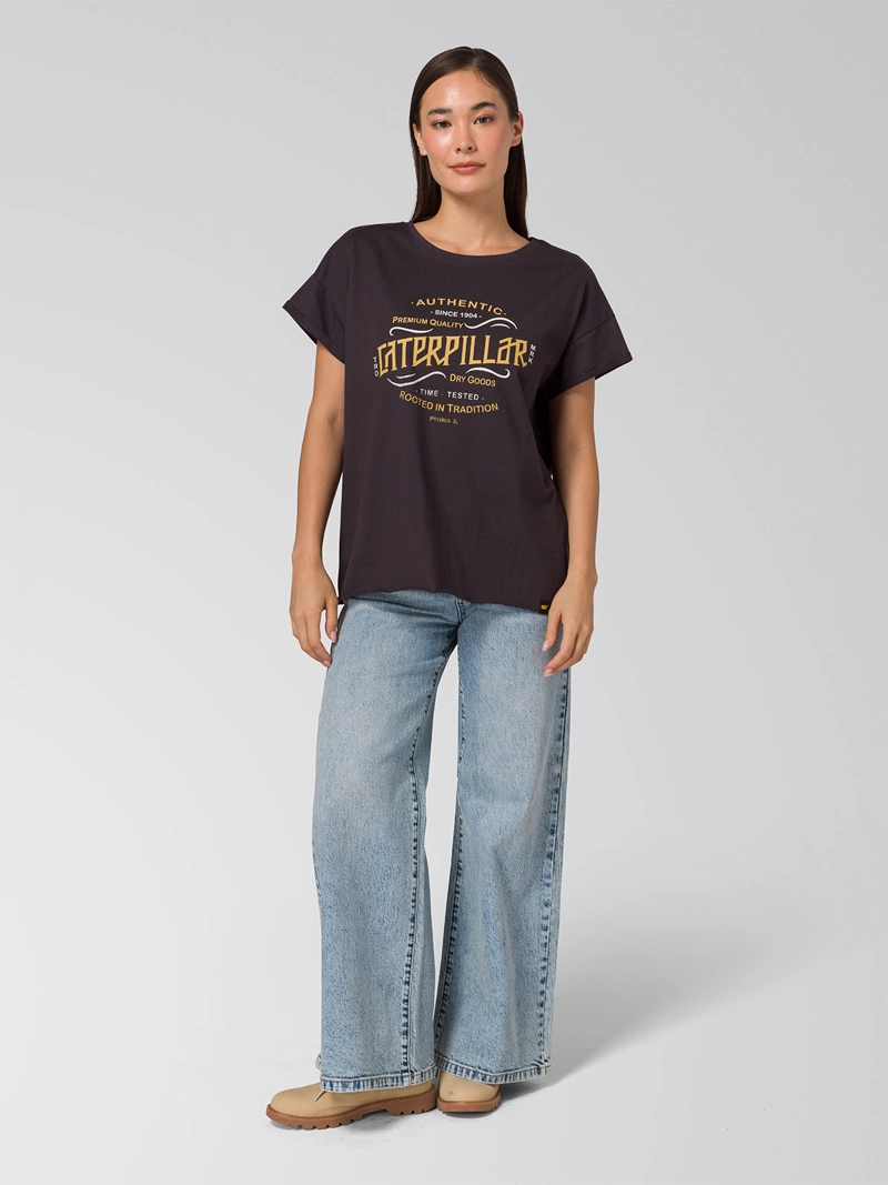 POLERA MANGA CORTA MUJER TIME TESTED NEGRO CAT - 1