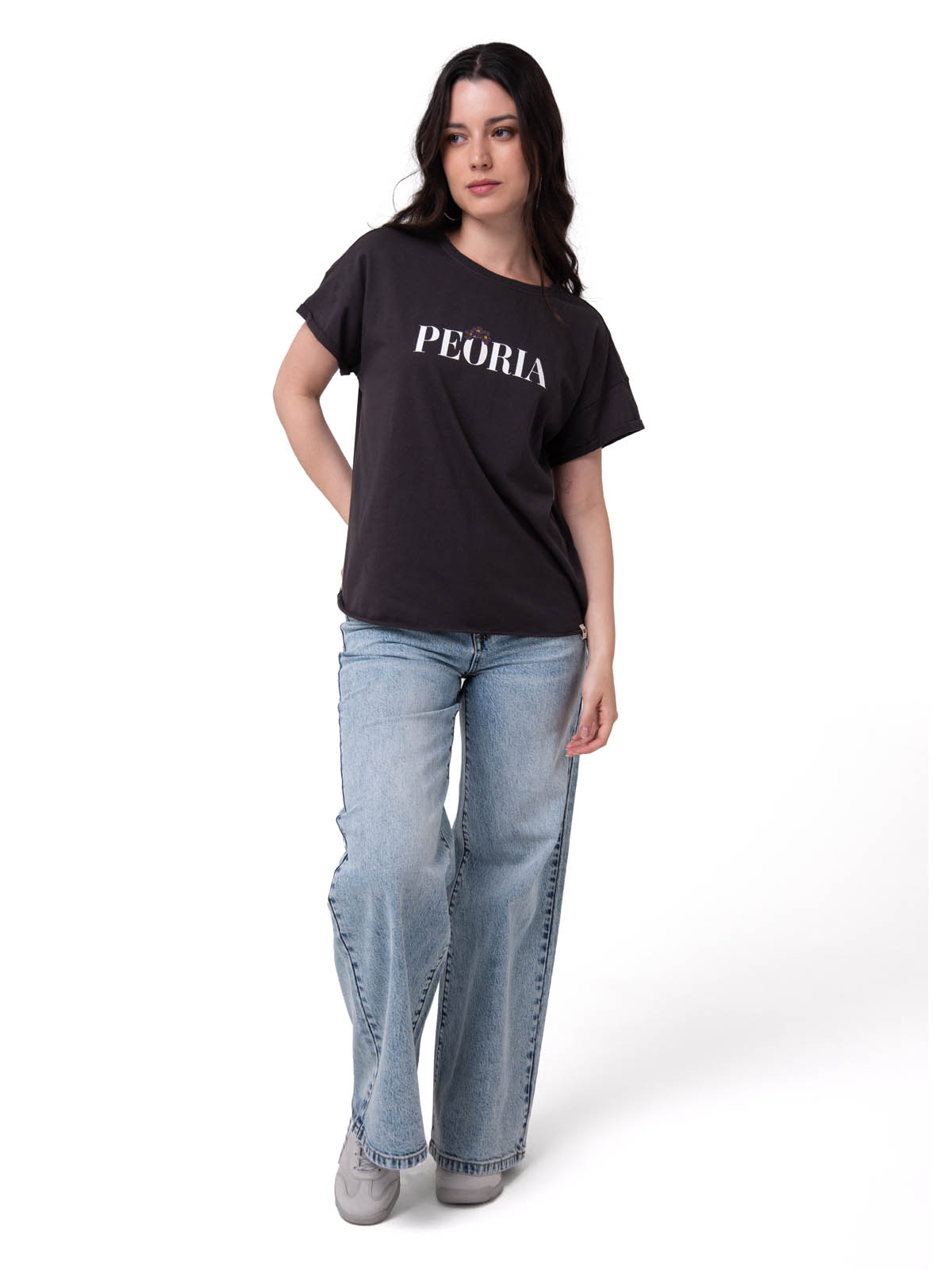 POLERA MANGA CORTA MUJER PEORIA RELAXED NEGRO CAT - 5