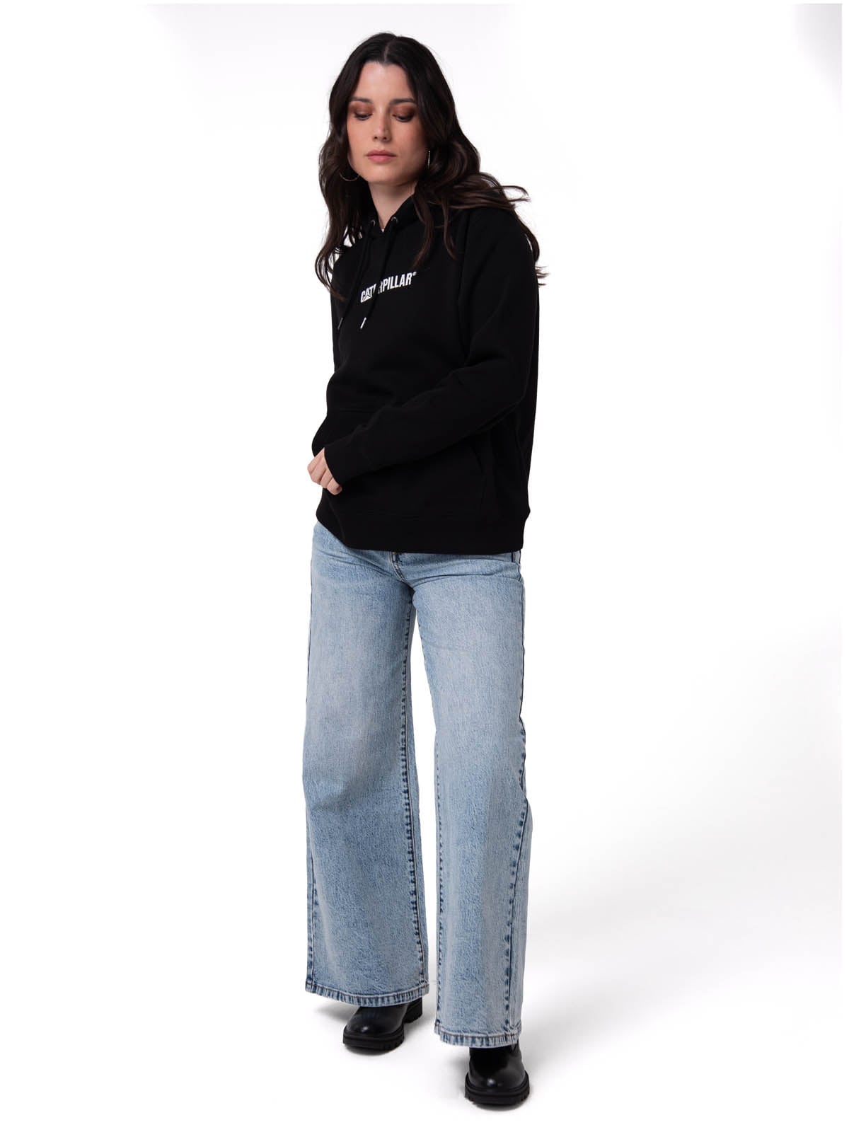 POLERON MUJER W FLEECE CATERPILLAR NEGRO CAT - 5