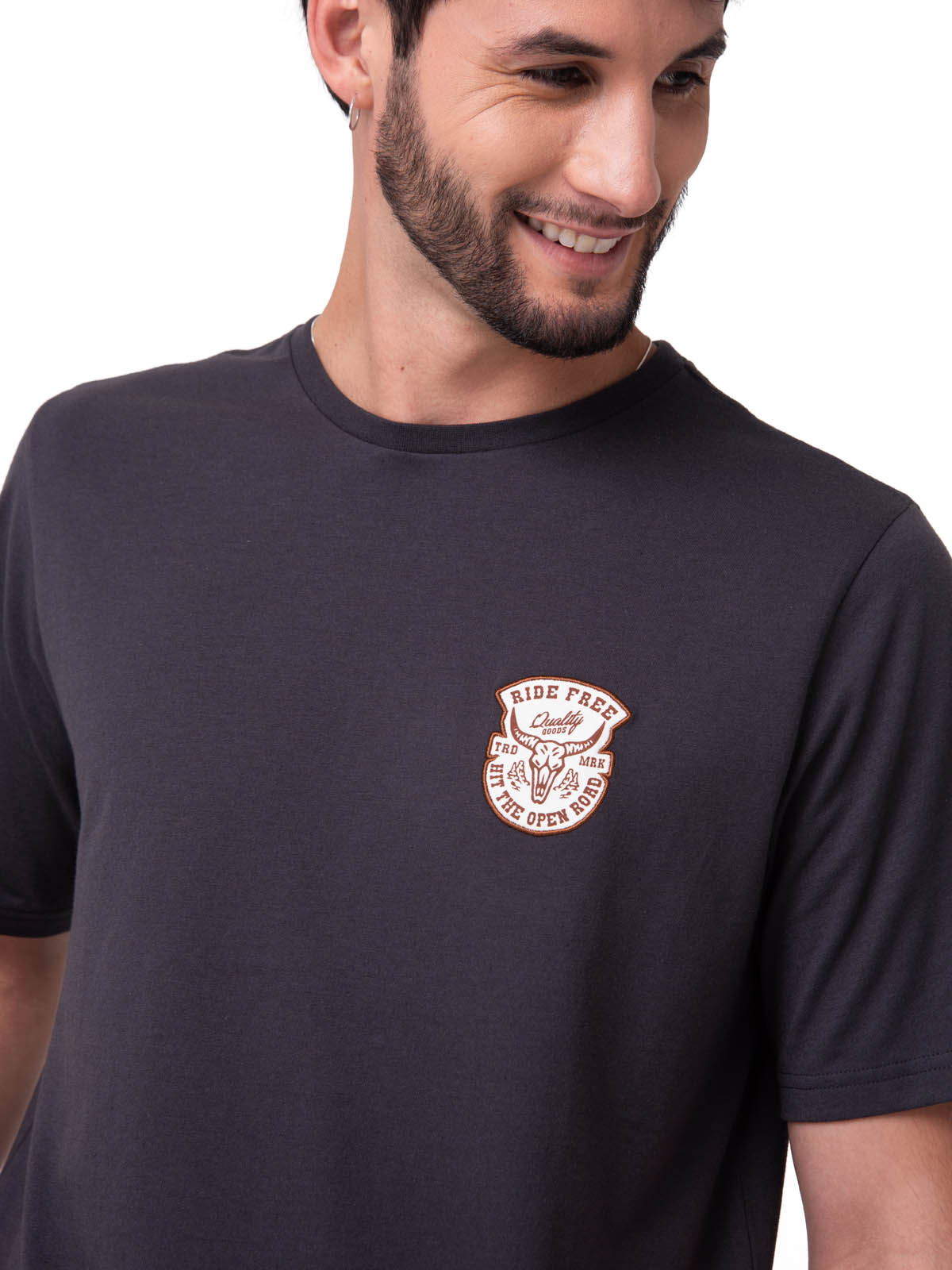 POLERA MANGA CORTA HOMBRE WESTERN GRIS OSCURO CAT - 4