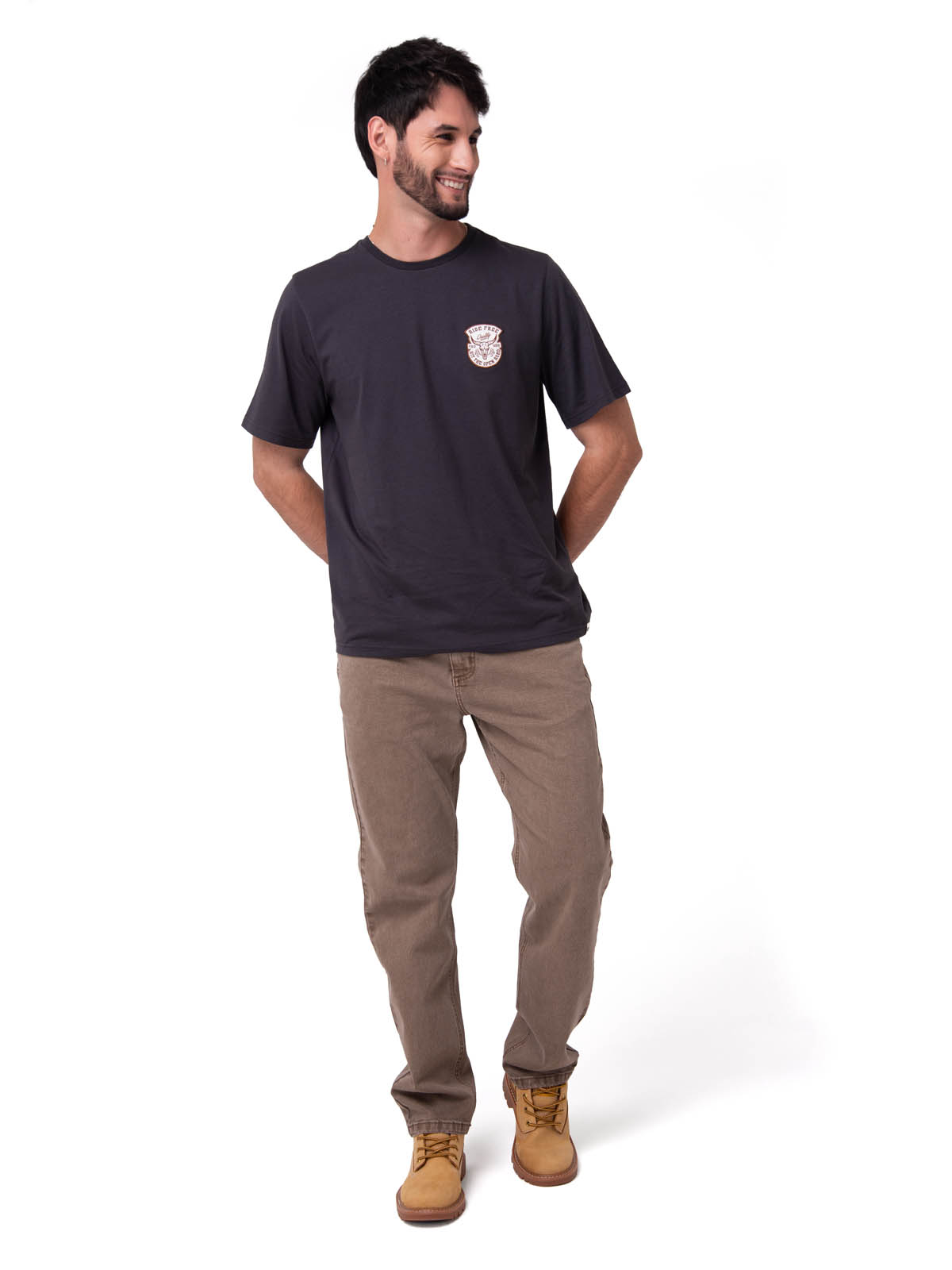 POLERA MANGA CORTA HOMBRE WESTERN GRIS OSCURO CAT - 5